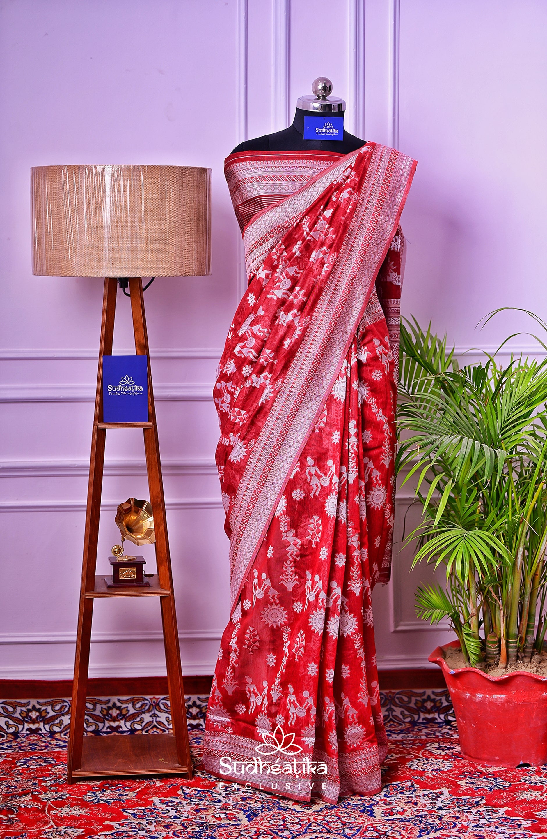 Marron Cotton Saree Lightweight