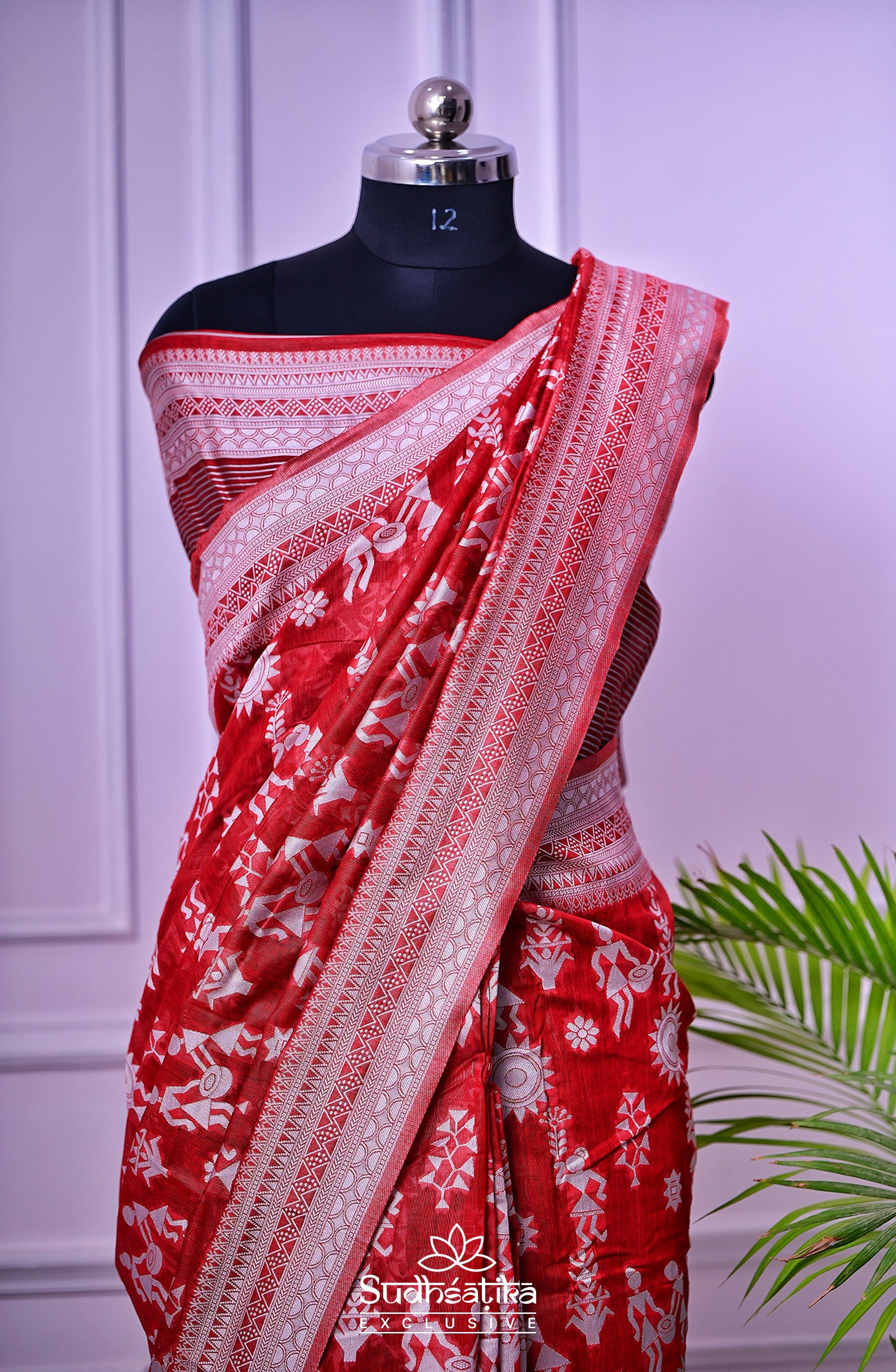 Marron Cotton Saree Lightweight