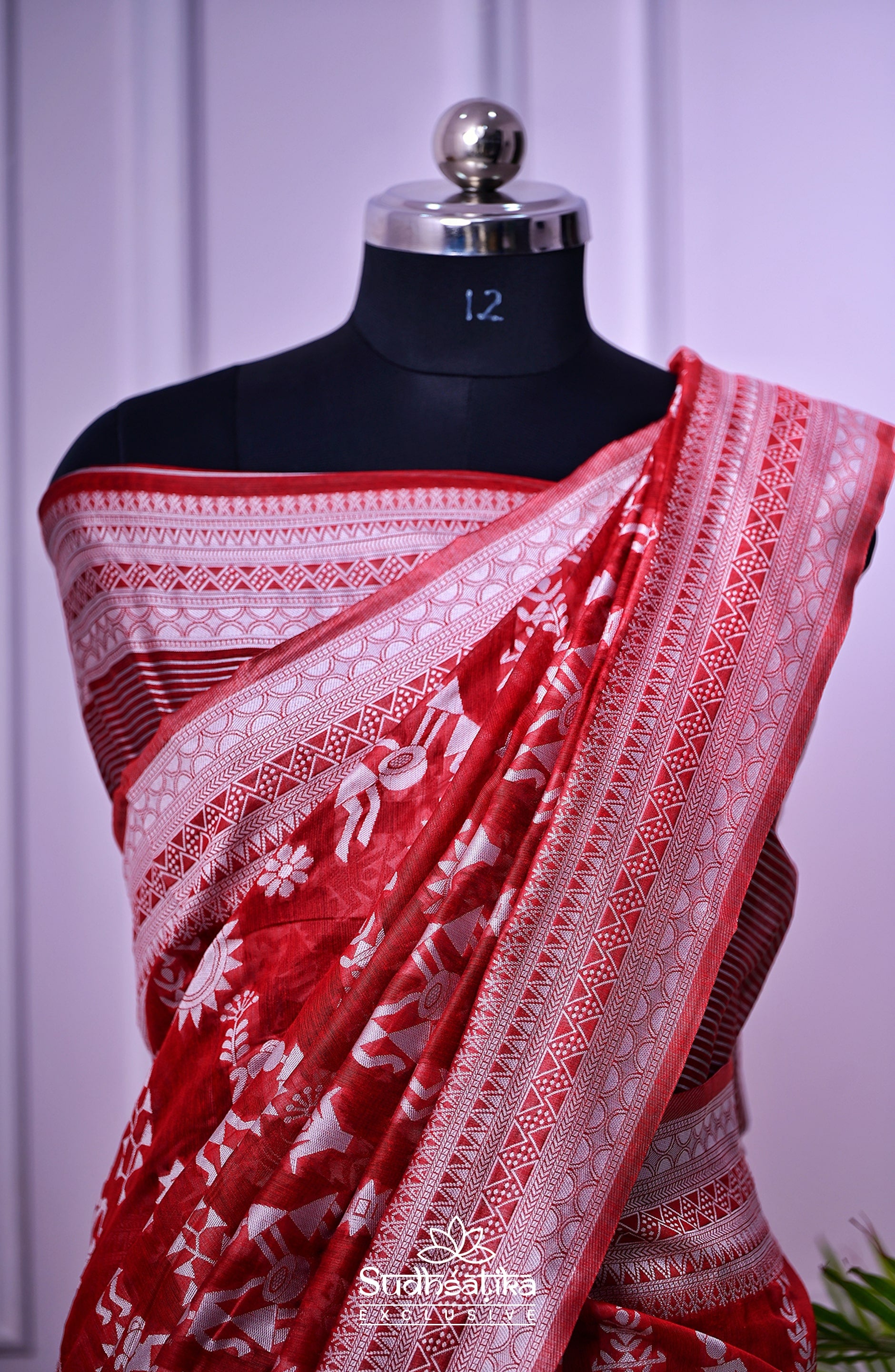 Marron Cotton Saree Lightweight