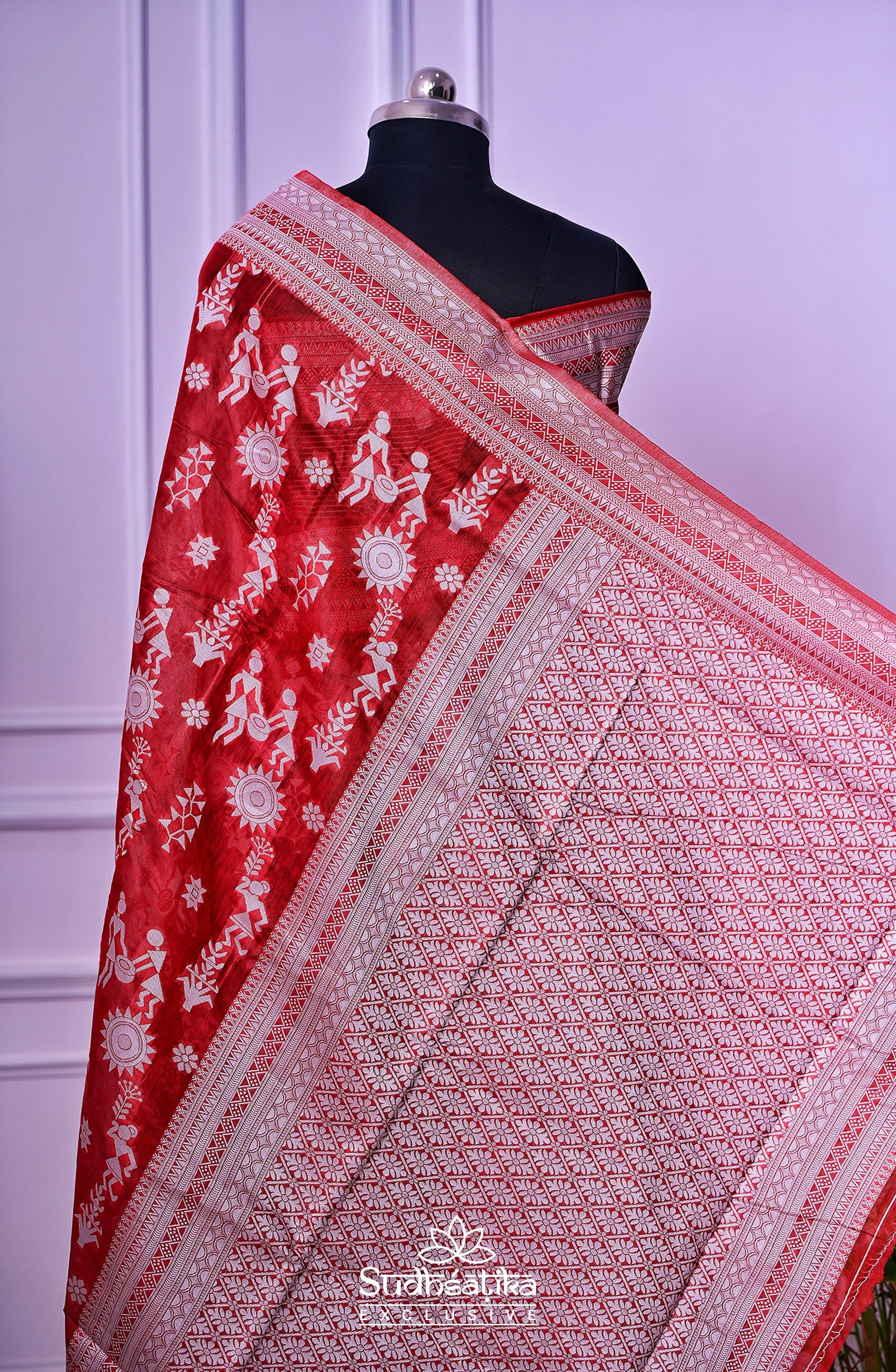 Marron Cotton Saree Lightweight