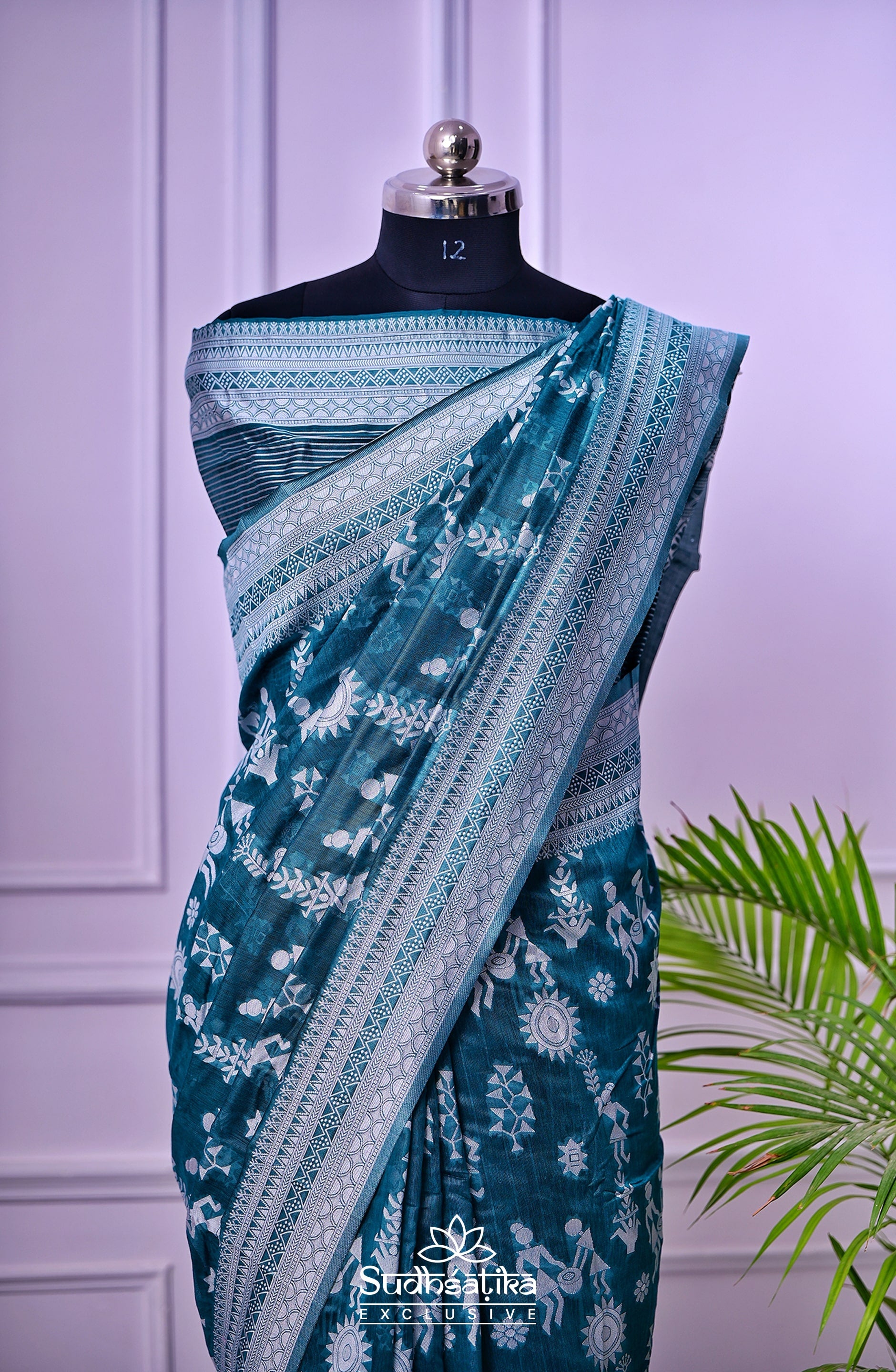 Rama Green Cotton Saree Lightweight