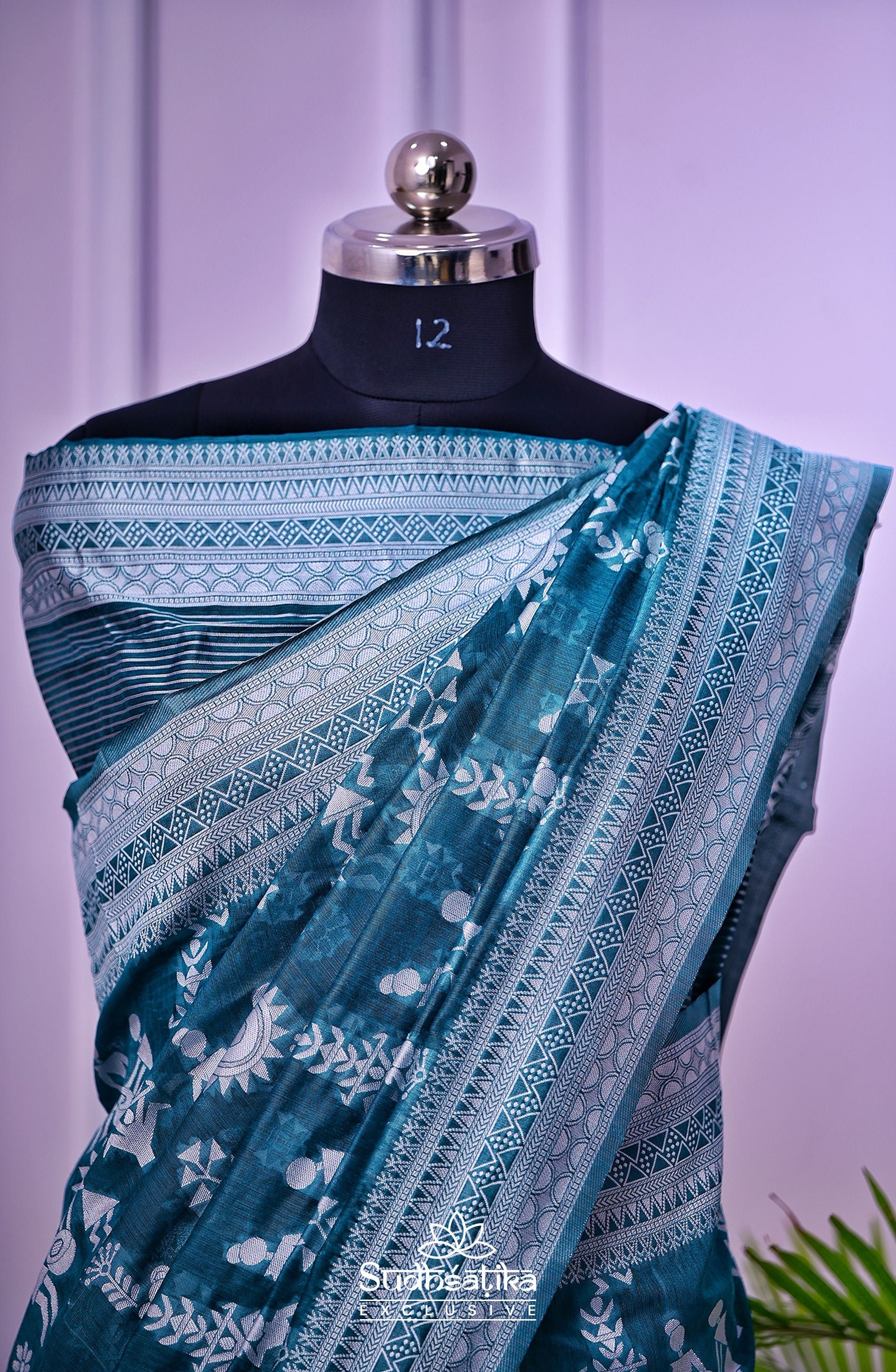 Rama Green Cotton Saree Lightweight