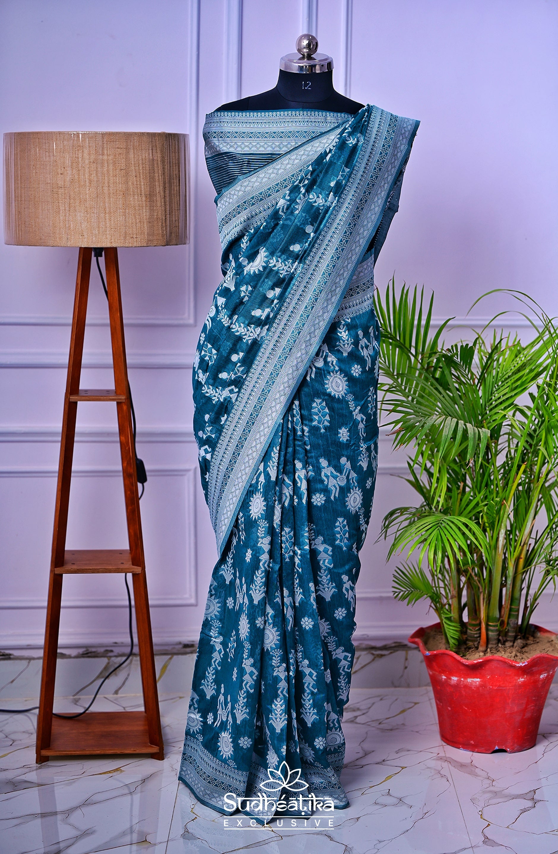 Rama Green Cotton Saree Lightweight