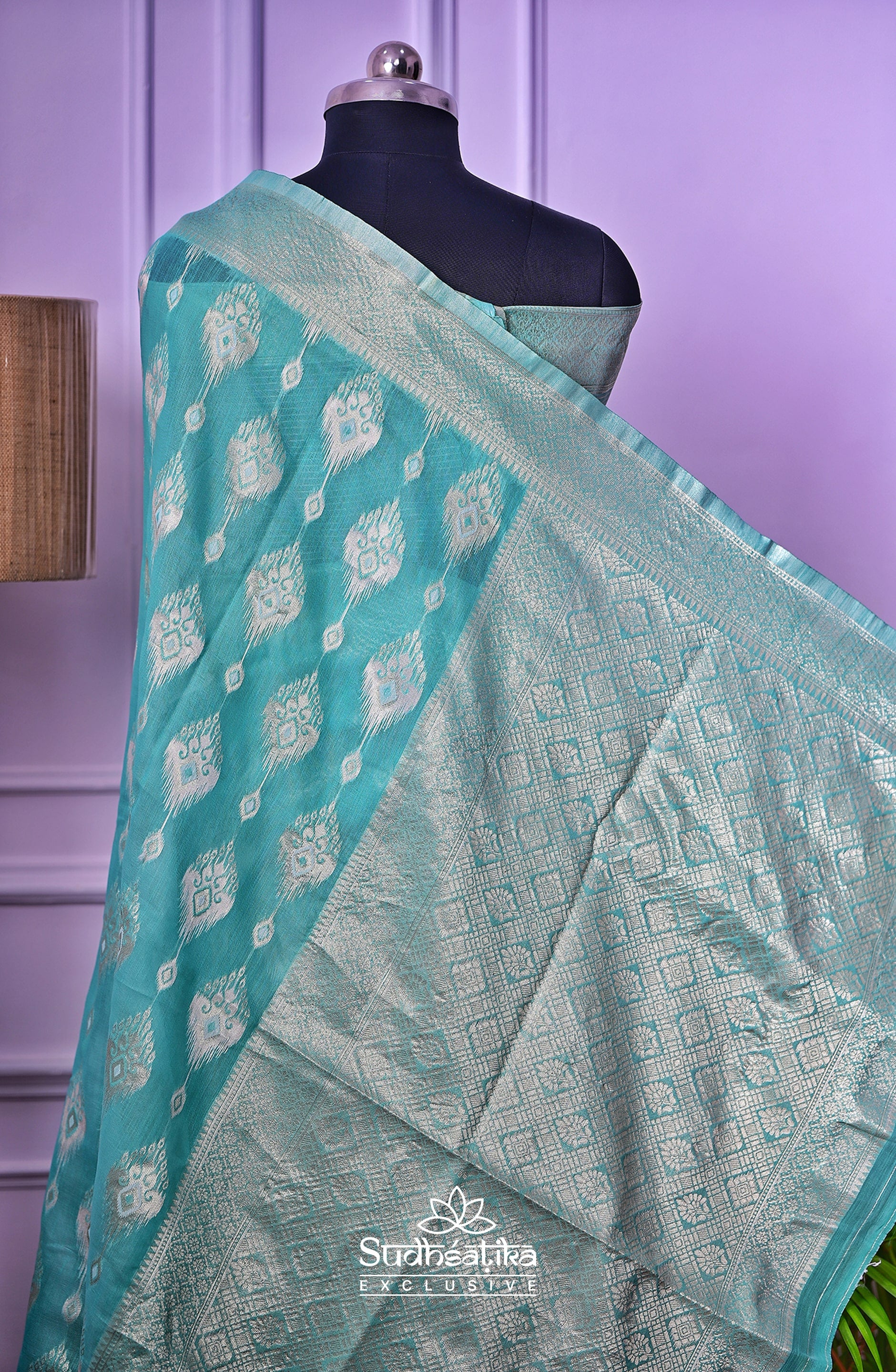 Sea Green Banarsi Spun Cotton Lightweight