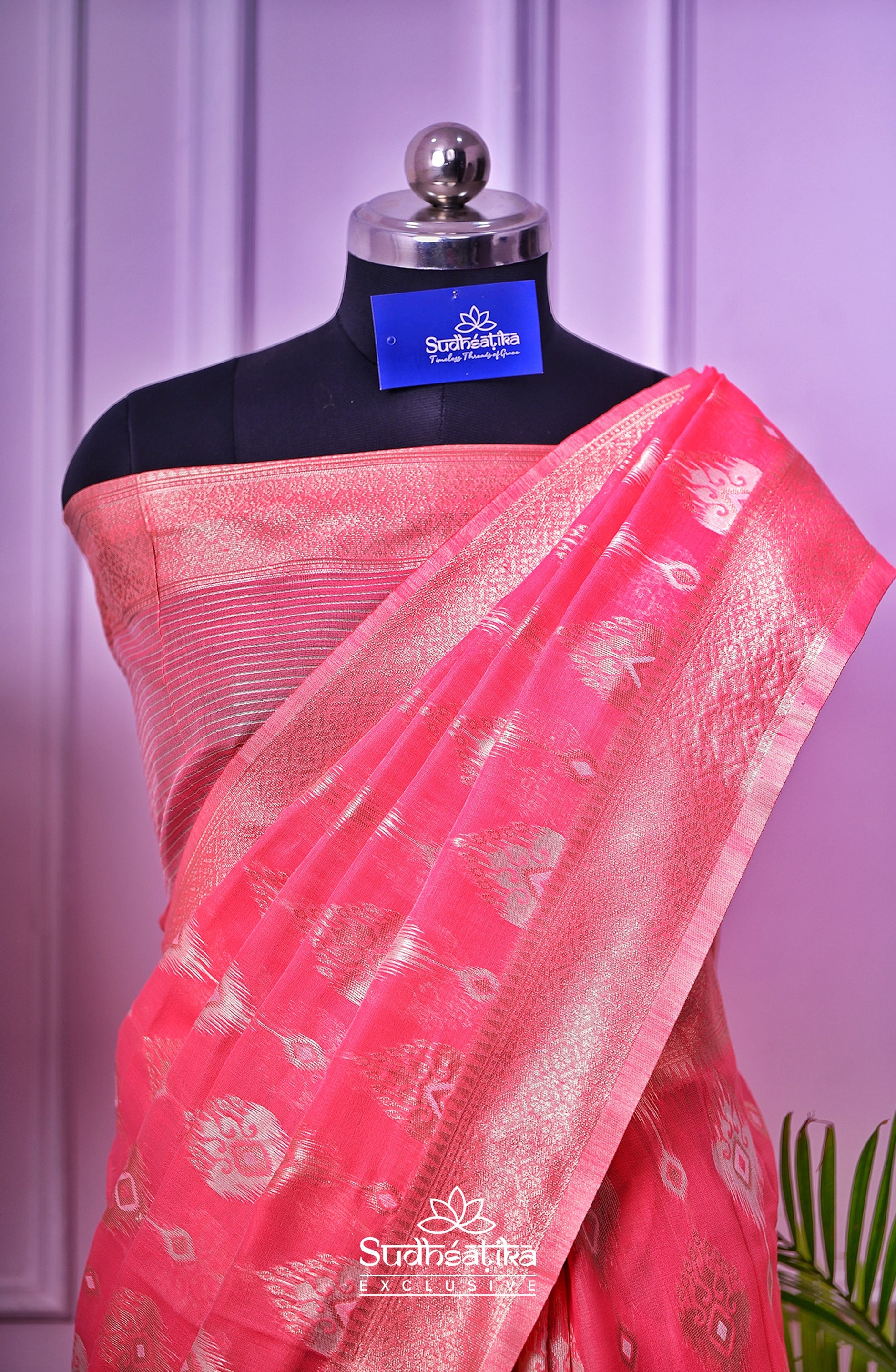 Rose Pink Banarsi Spun Cotton Lightweight