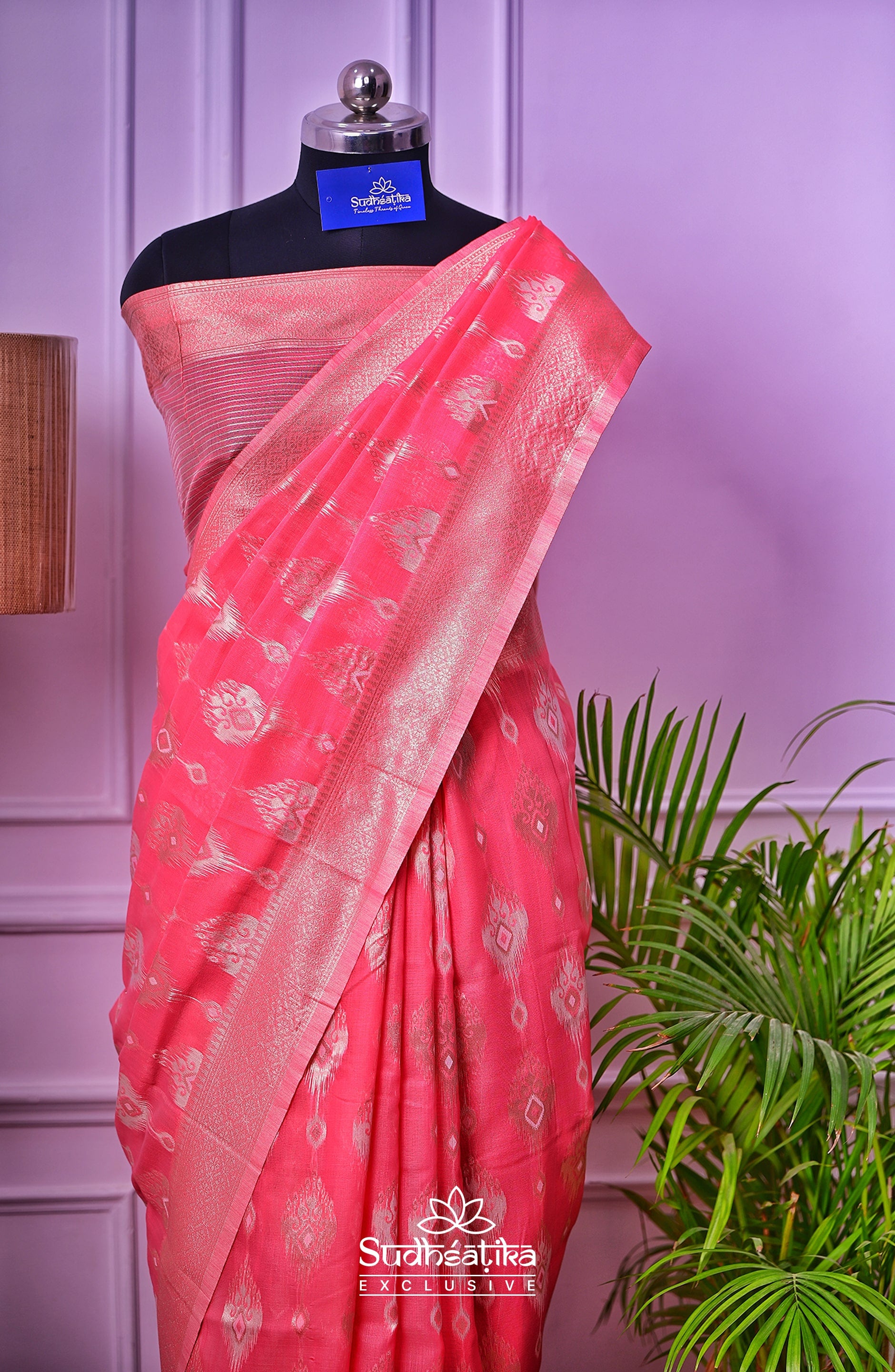 Rose Pink Banarsi Spun Cotton Lightweight