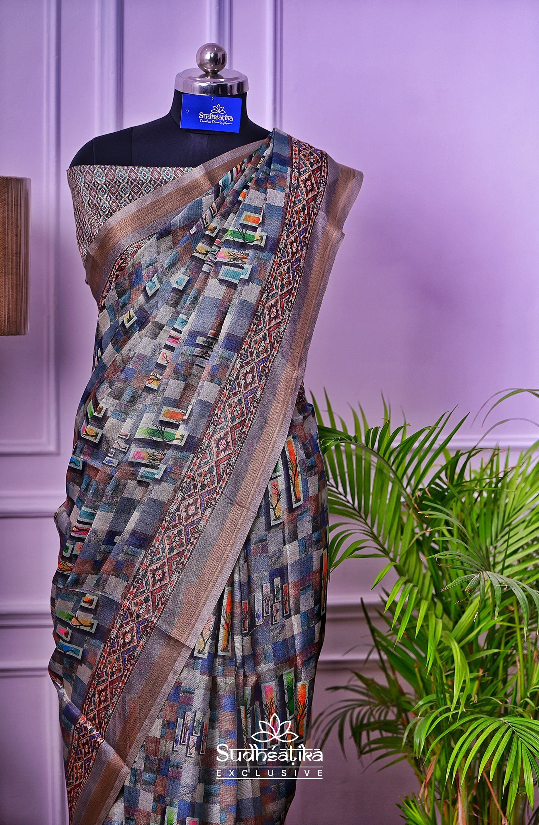 Mystic Mauve Digital Print Saree