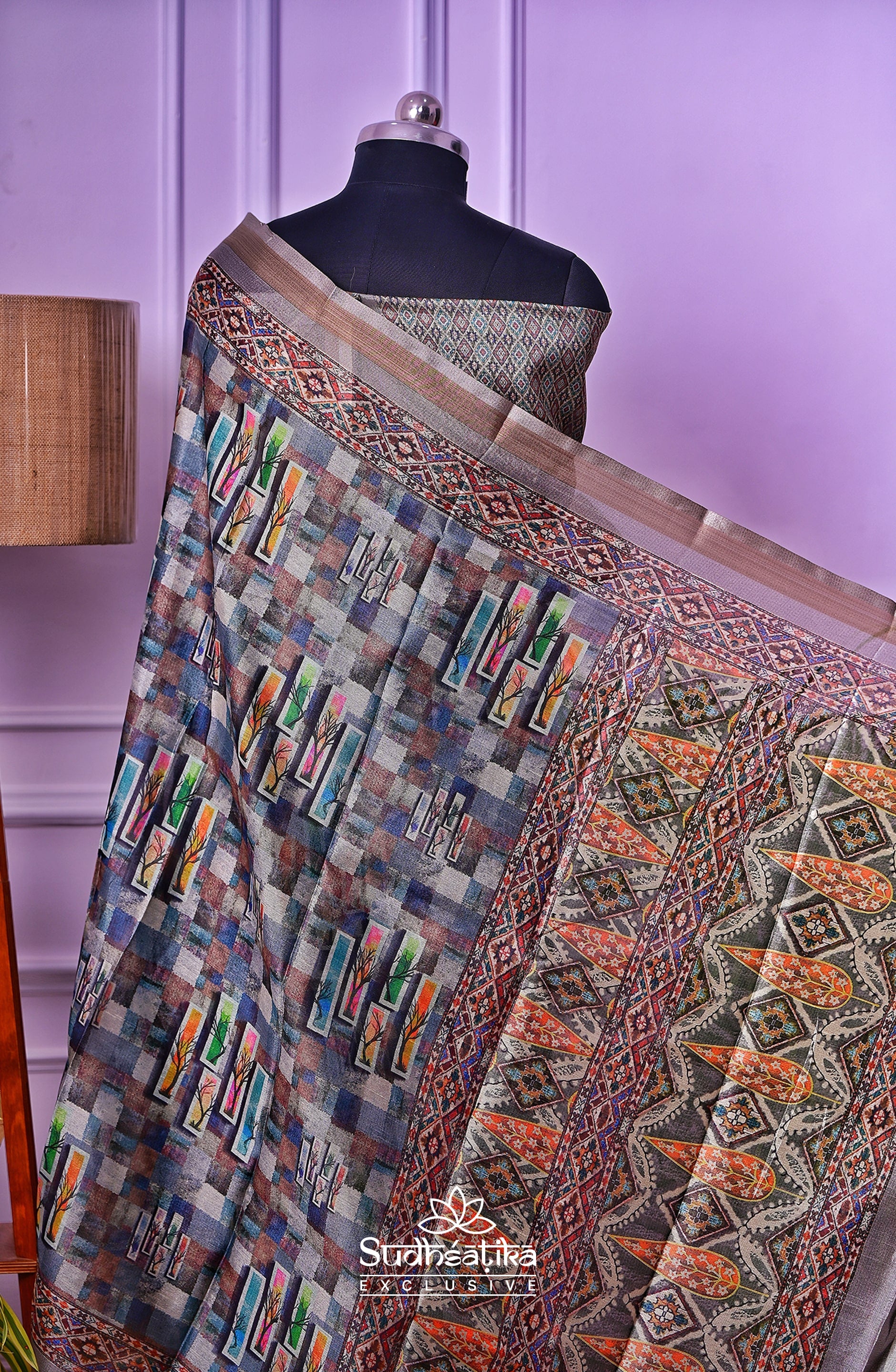 Mystic Mauve Digital Print Saree