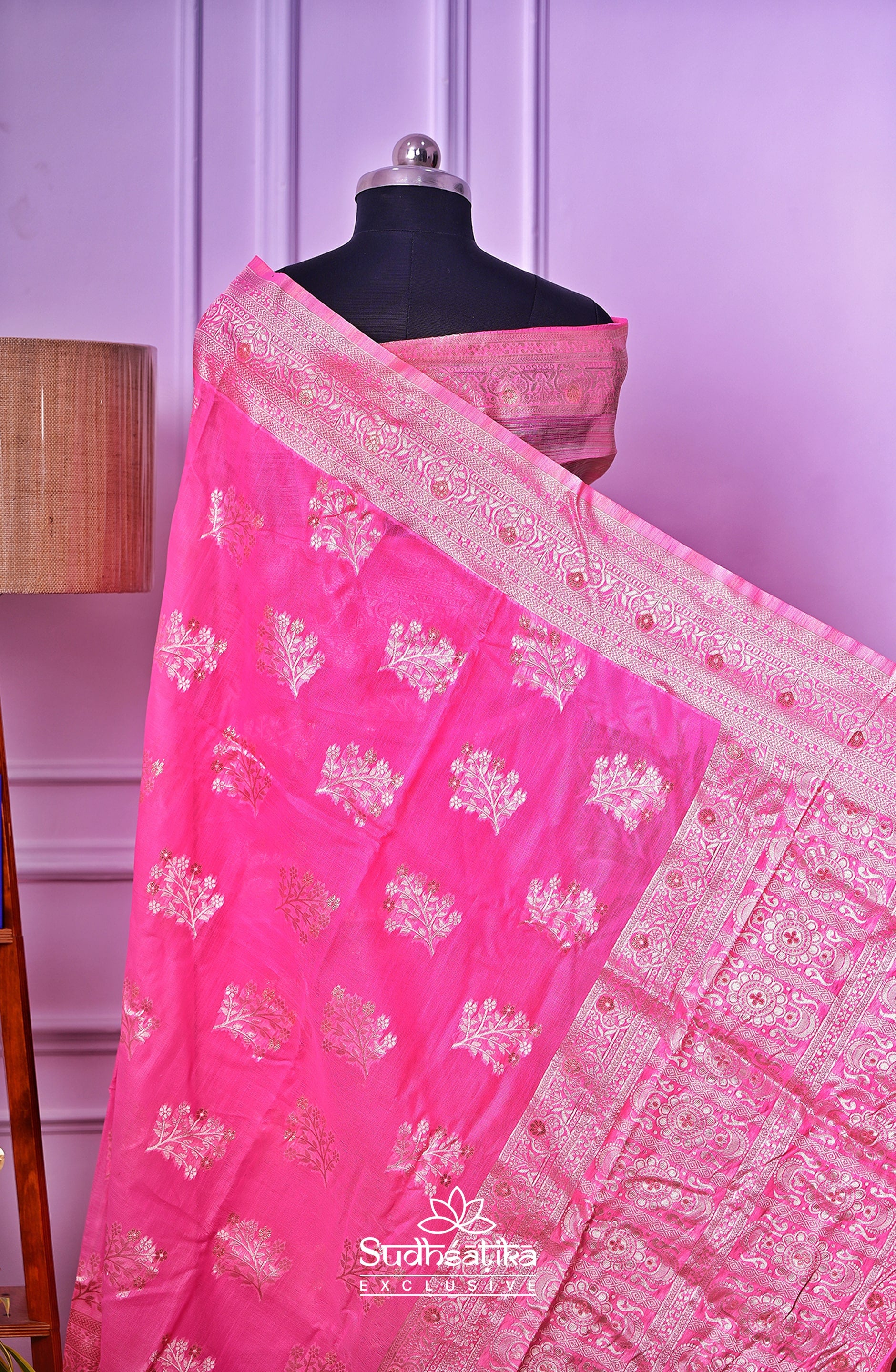 Pink Banarsi Cotton Silk Lightweight