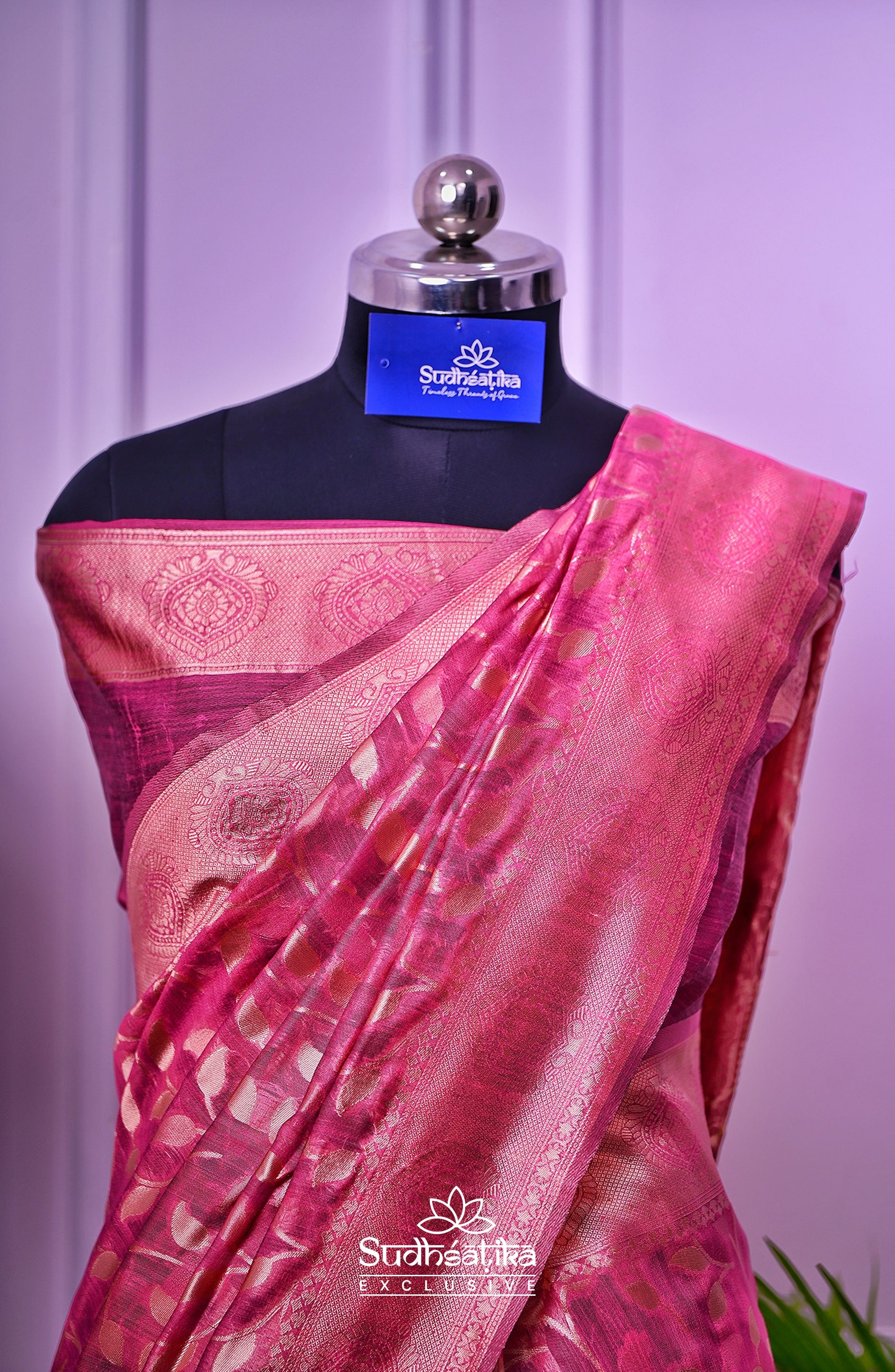 Wine Linen Silk Saree Lightweight