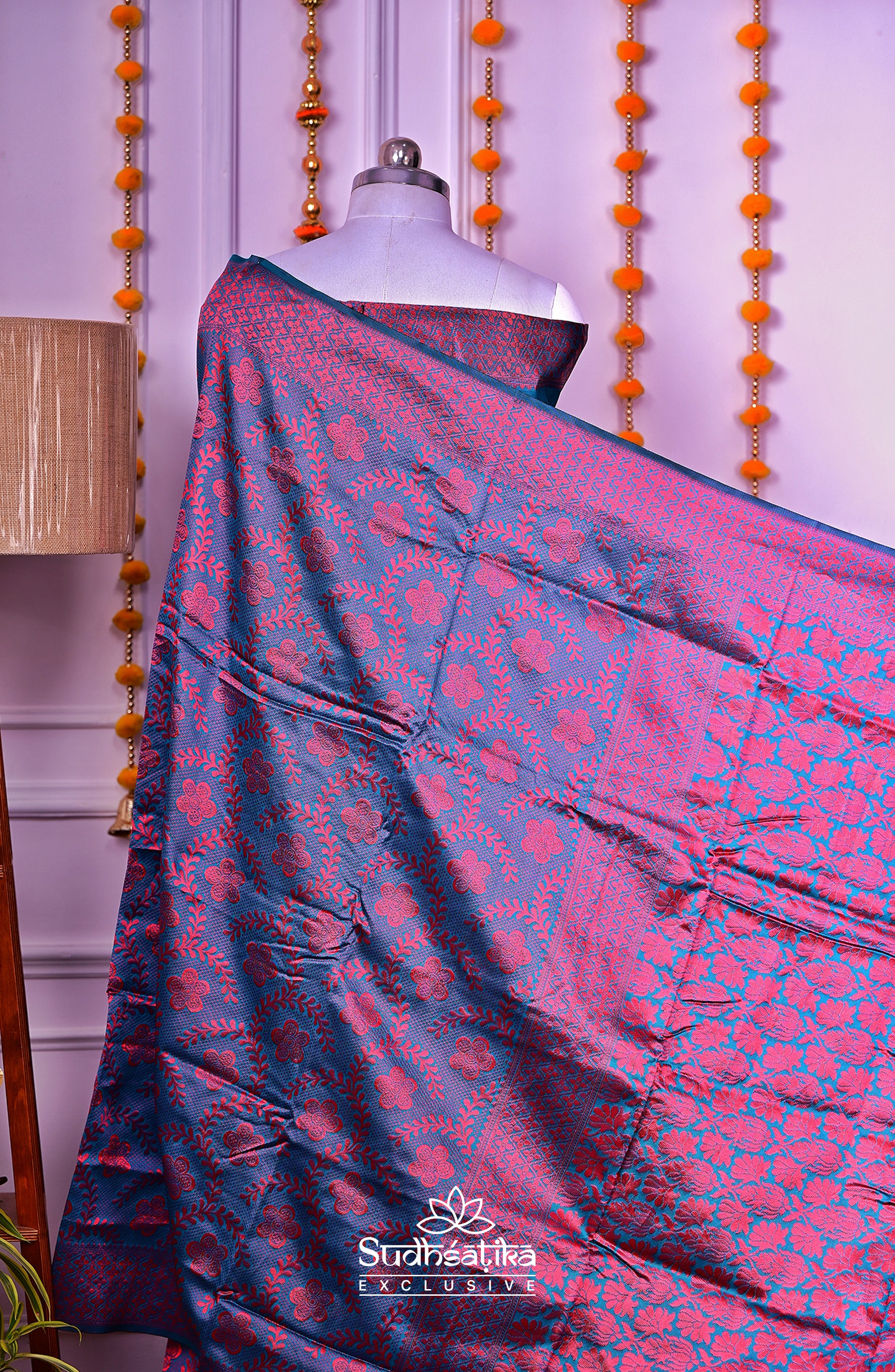 Rama Green Banarsi Silk Saree Lightweight