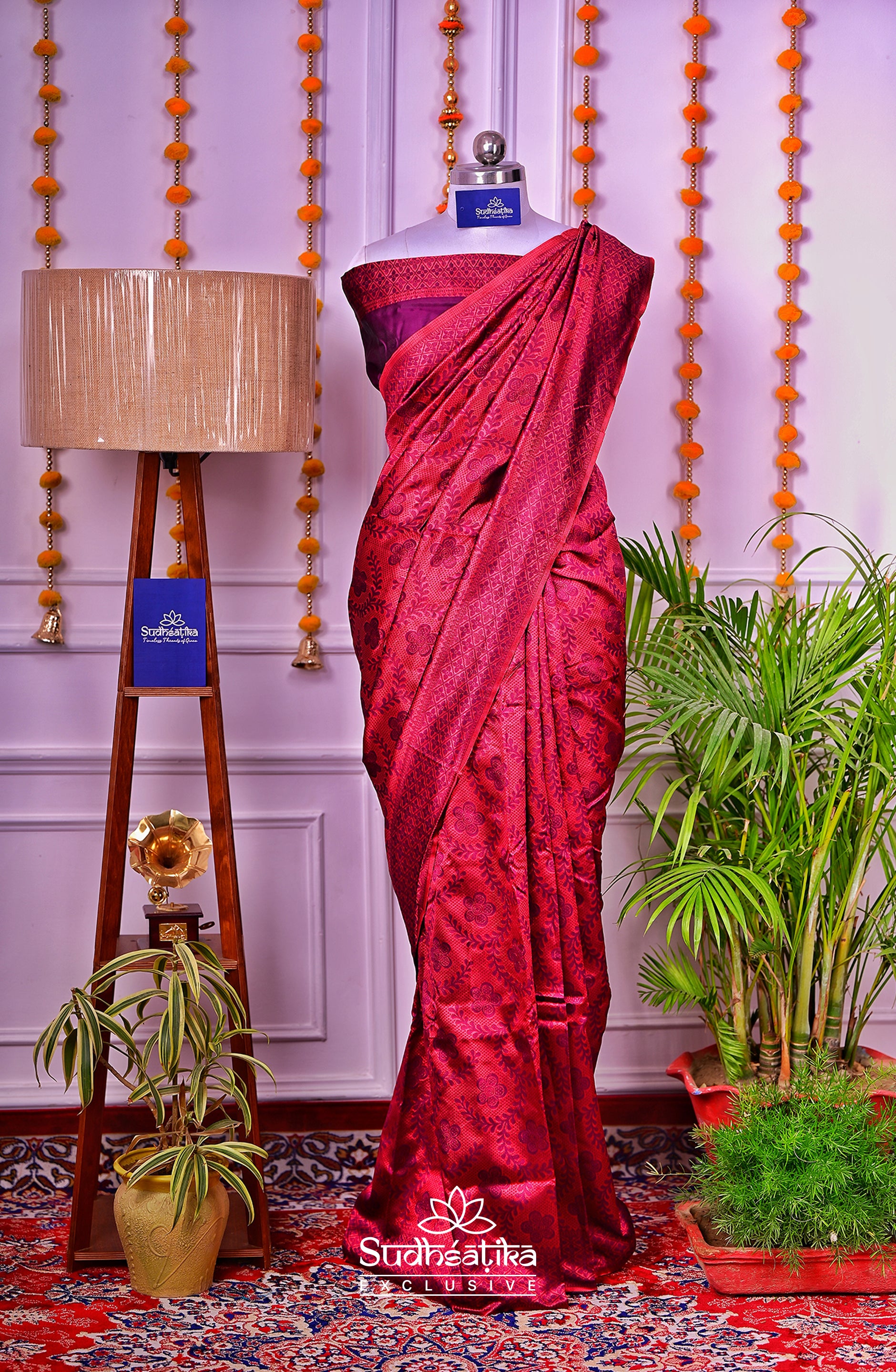 Purple Banarsi Silk Saree Lightweight