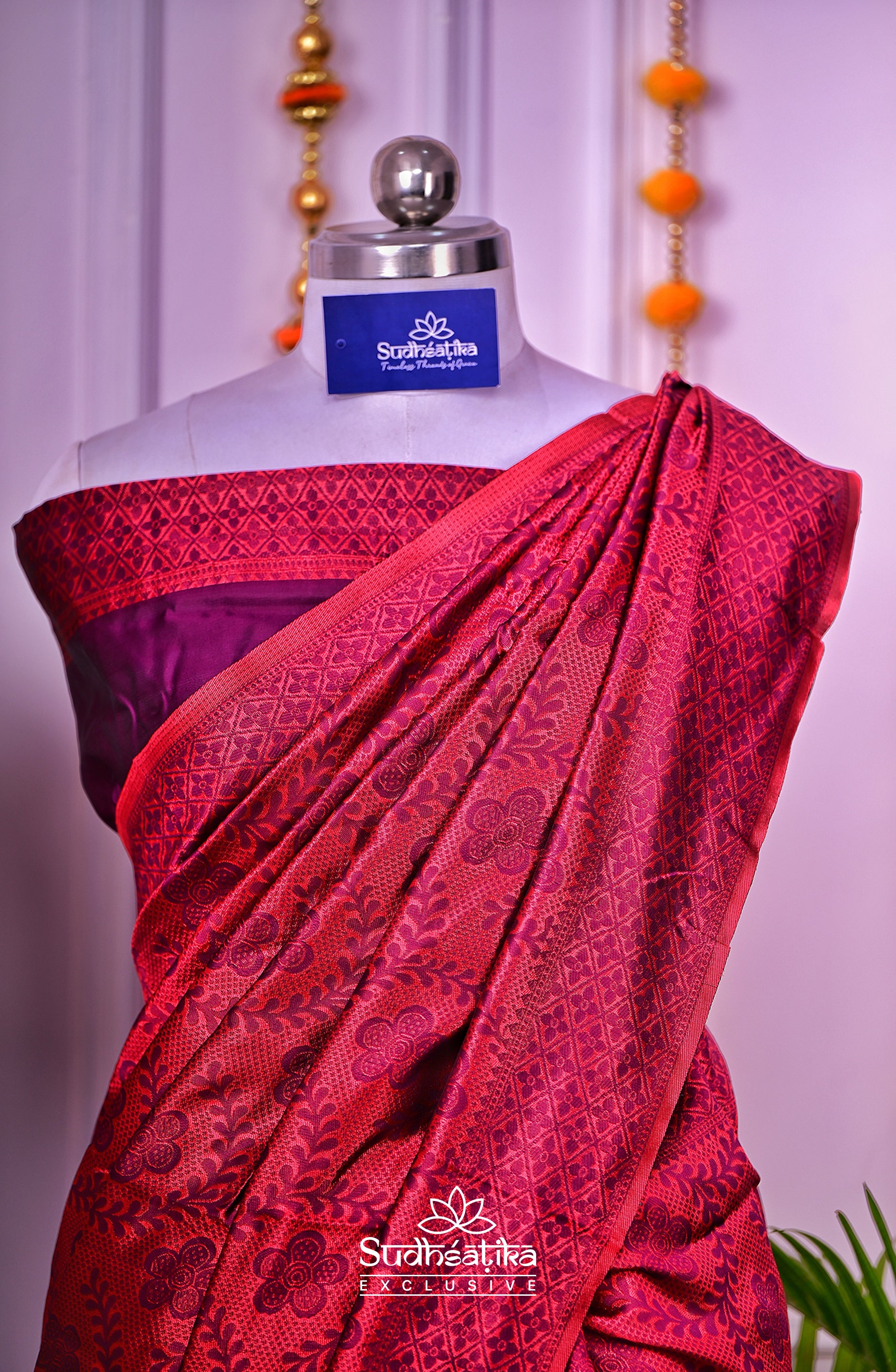 Purple Banarsi Silk Saree Lightweight