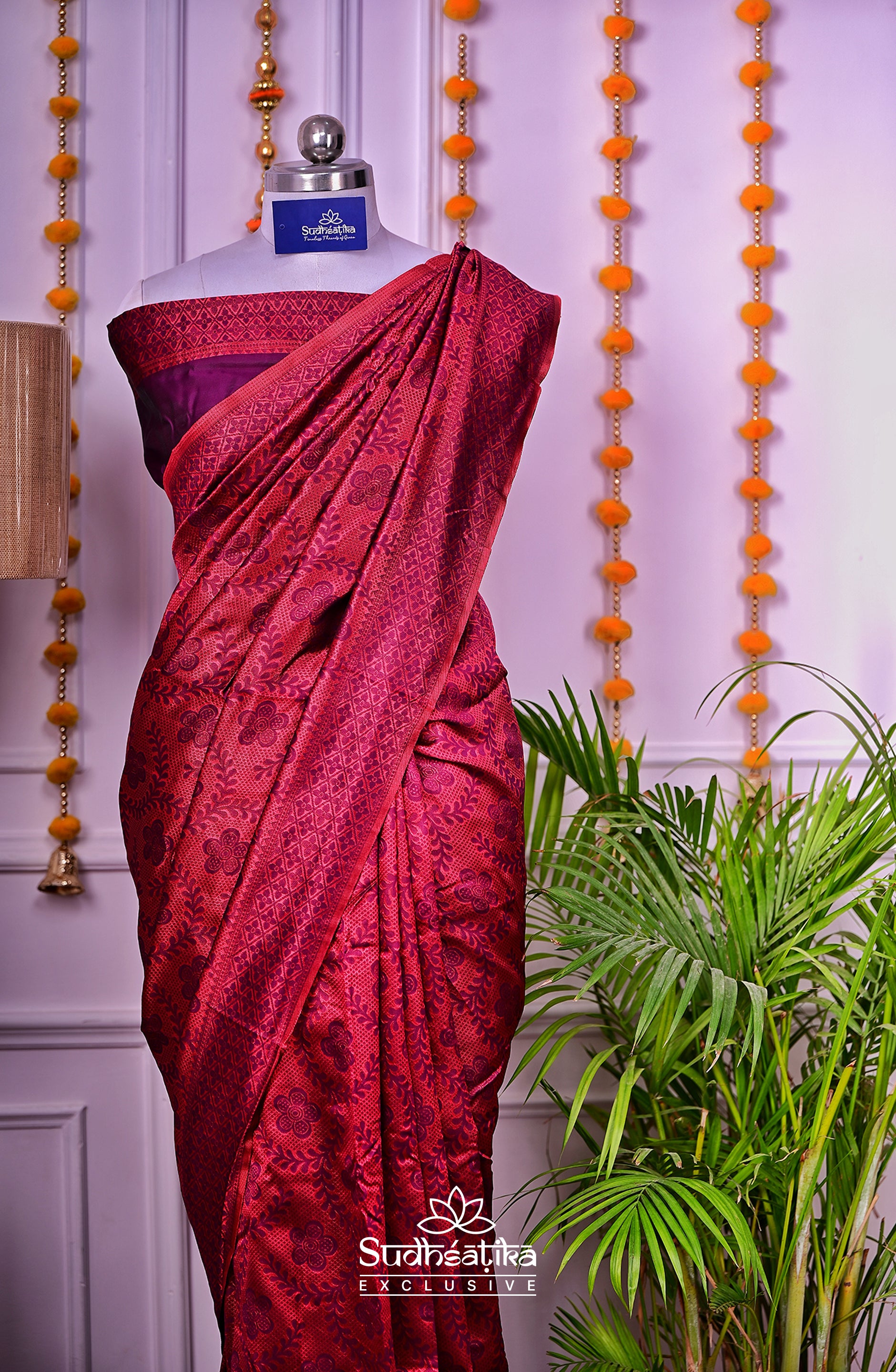 Purple Banarsi Silk Saree Lightweight
