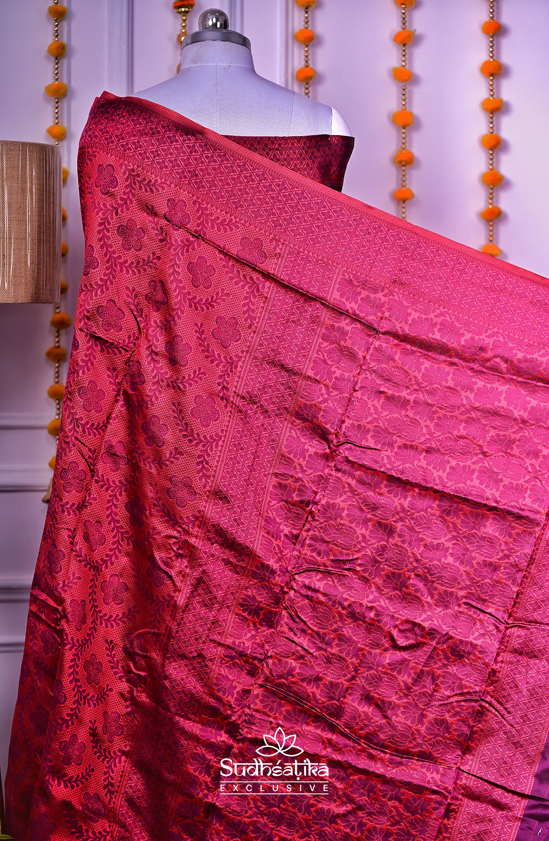 Purple Banarsi Silk Saree Lightweight