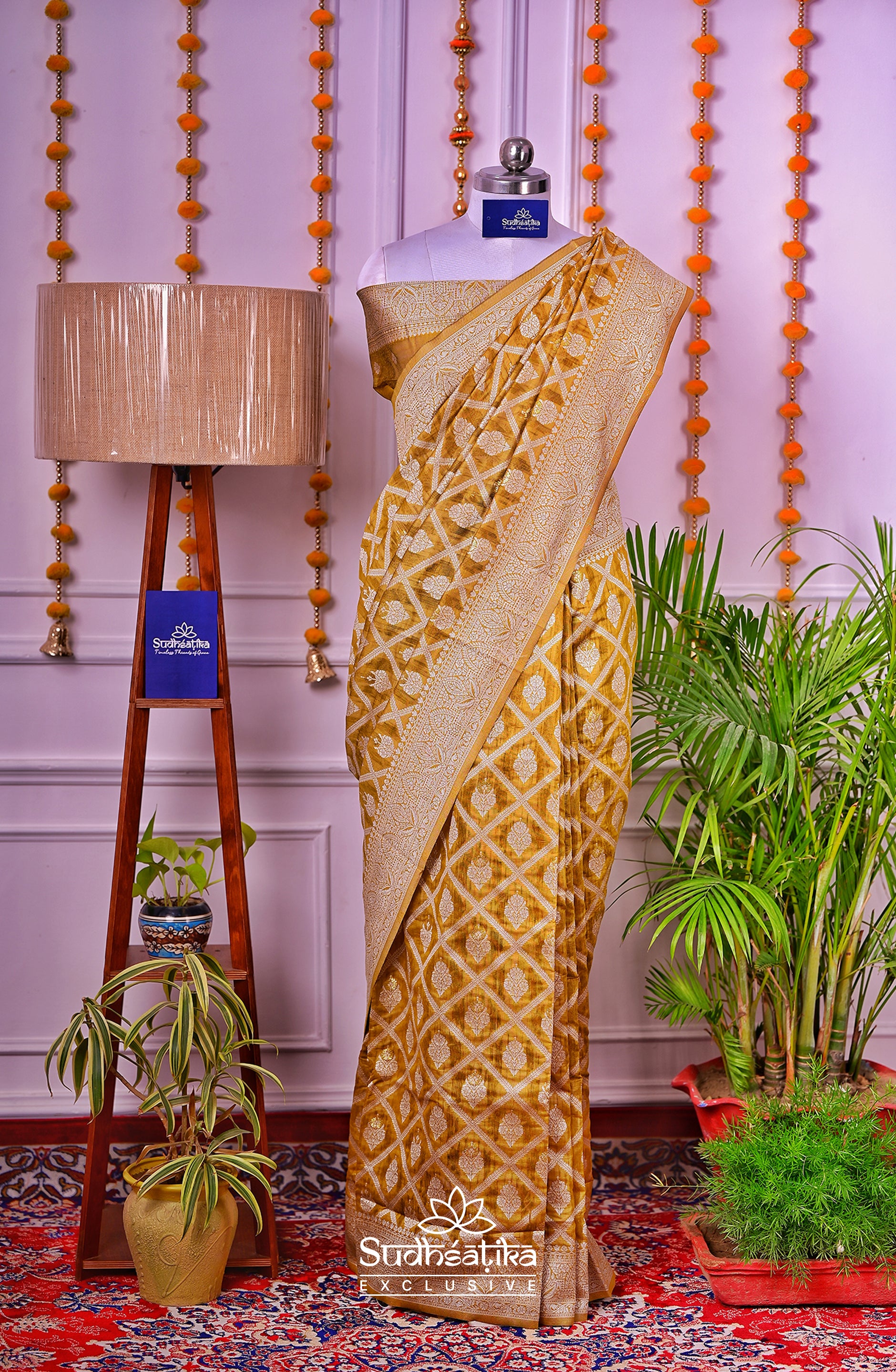 Mustard Cotton Saree Lightweight