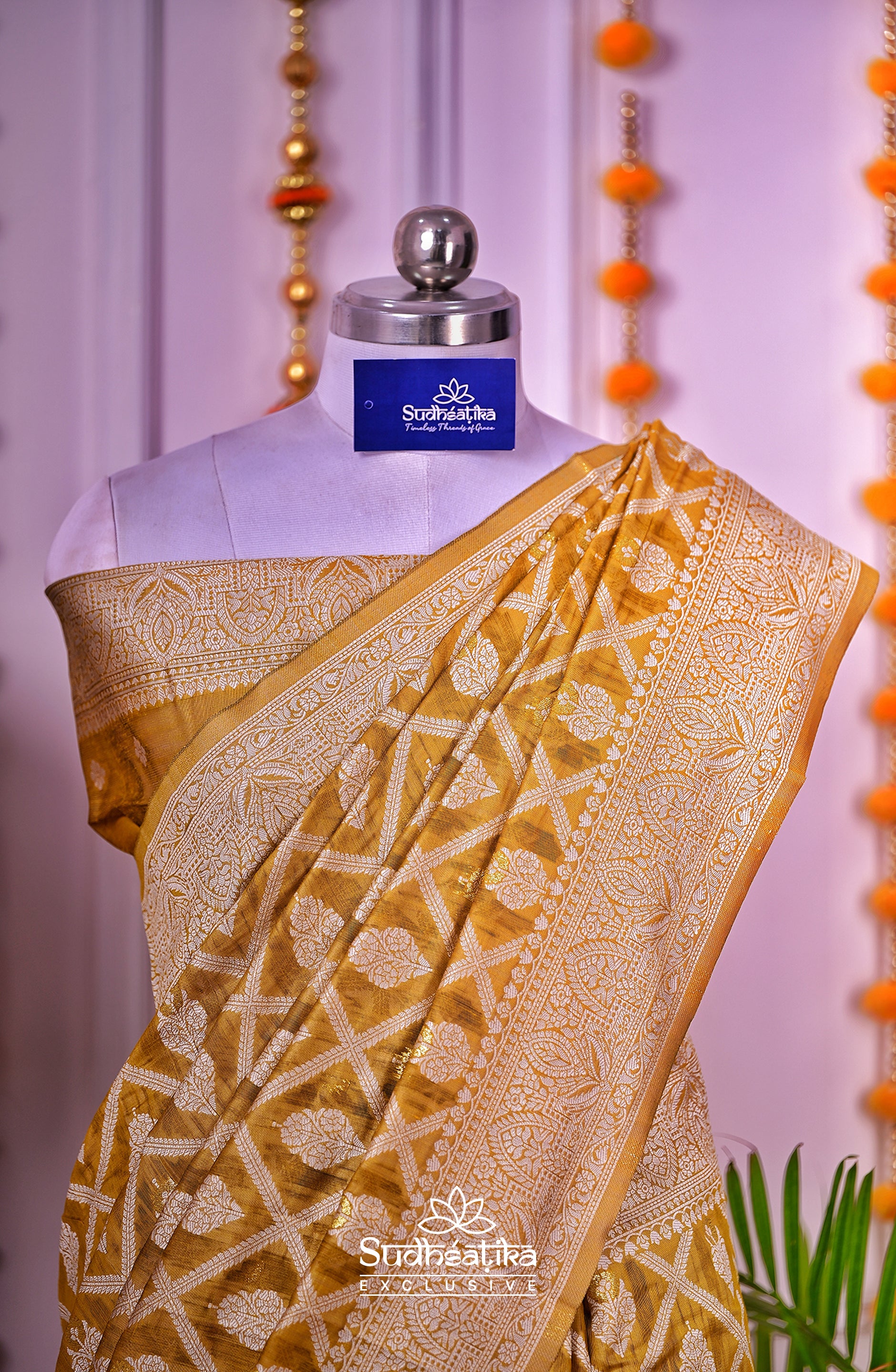 Mustard Cotton Saree Lightweight