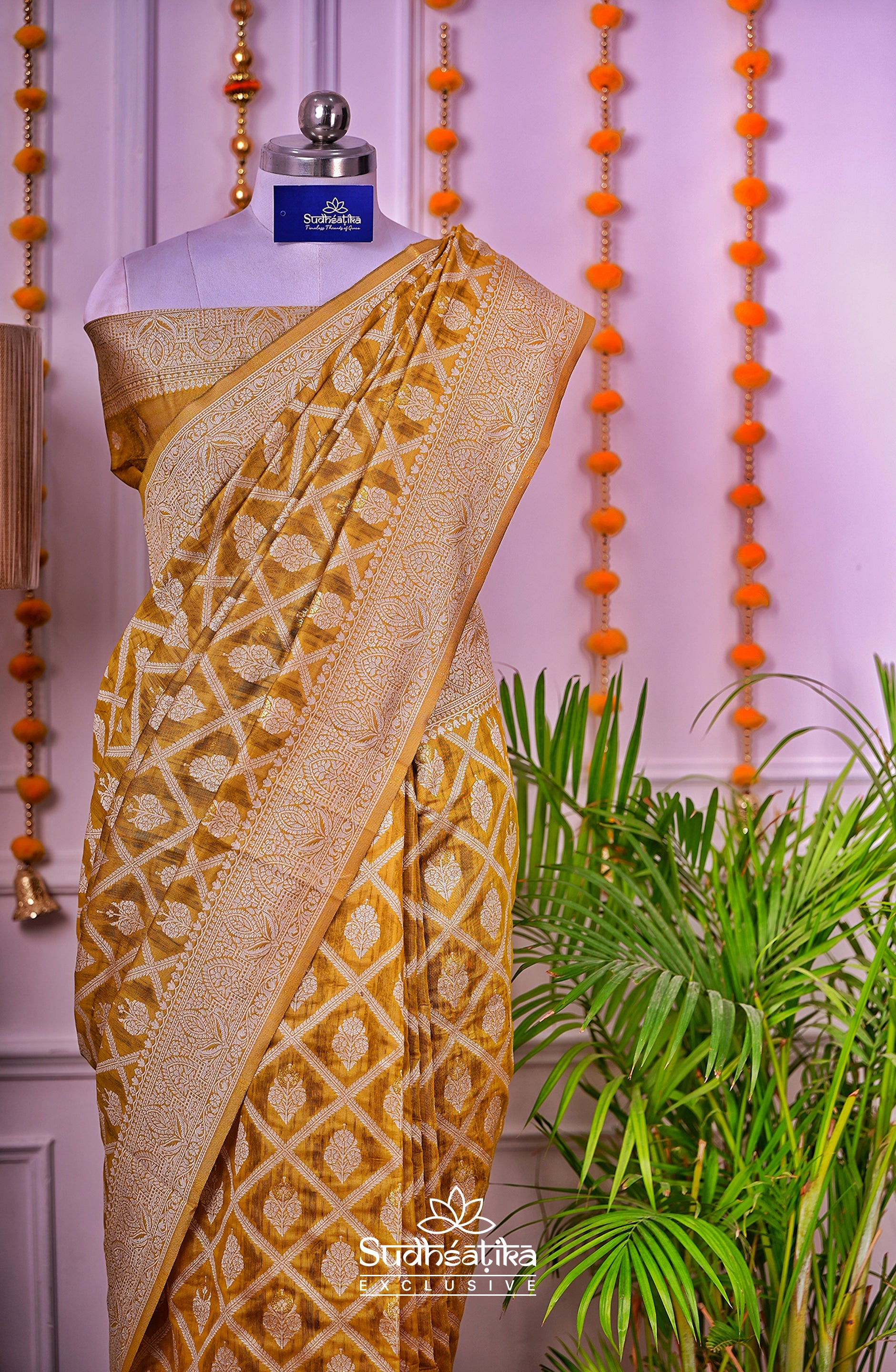 Mustard Cotton Saree Lightweight