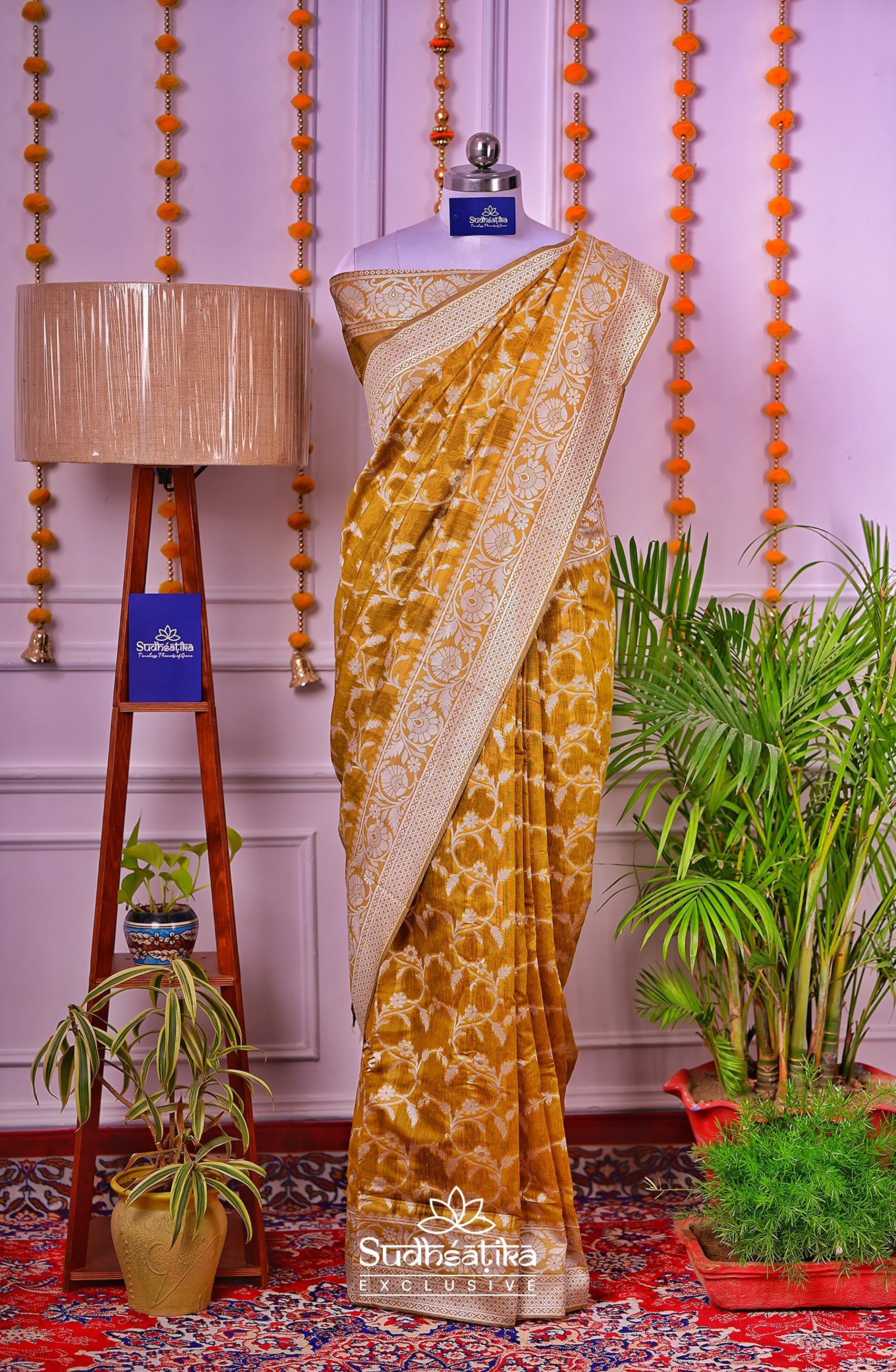 Mustard Cotton Saree Lightweight