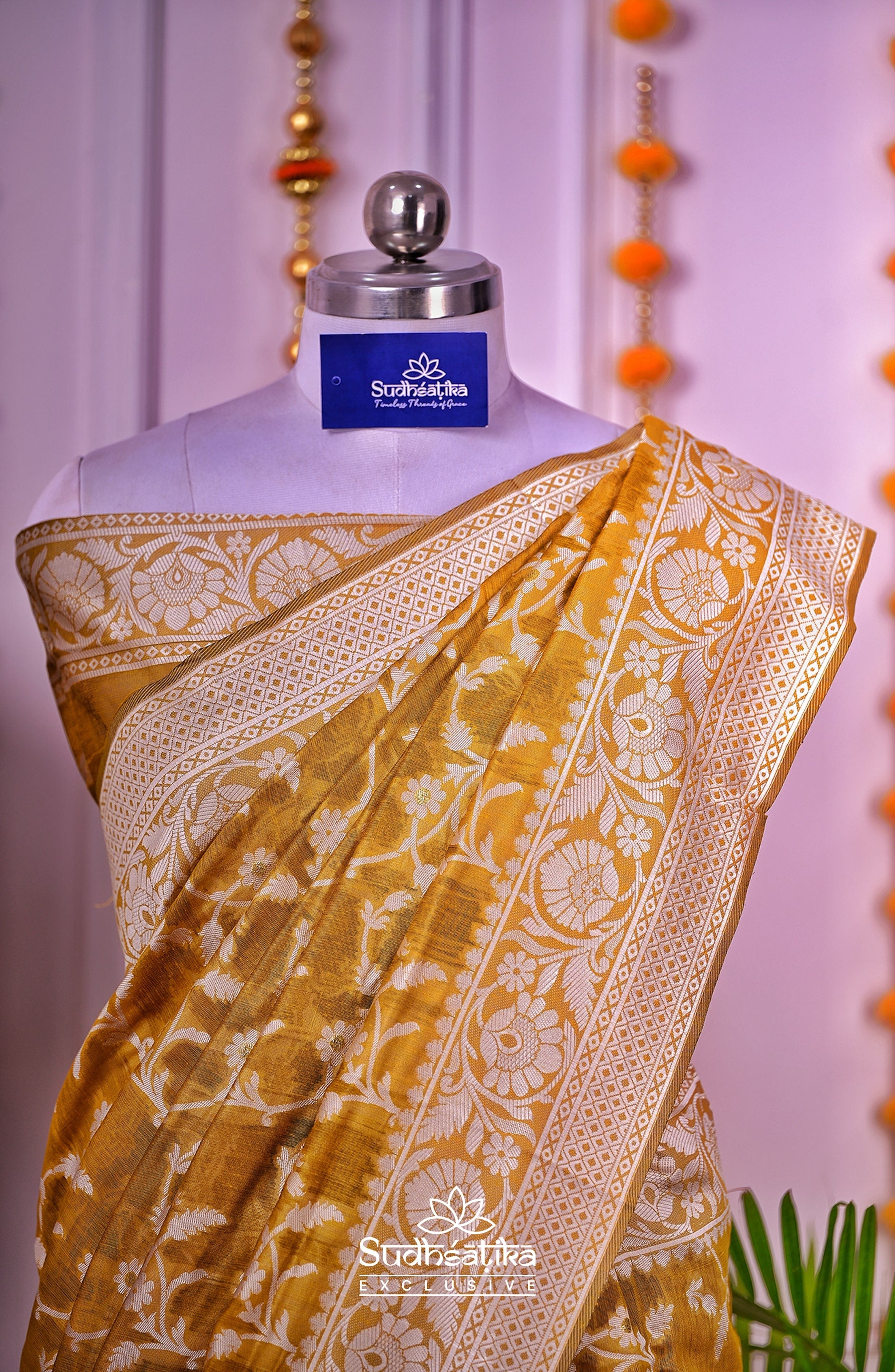 Mustard Cotton Saree Lightweight