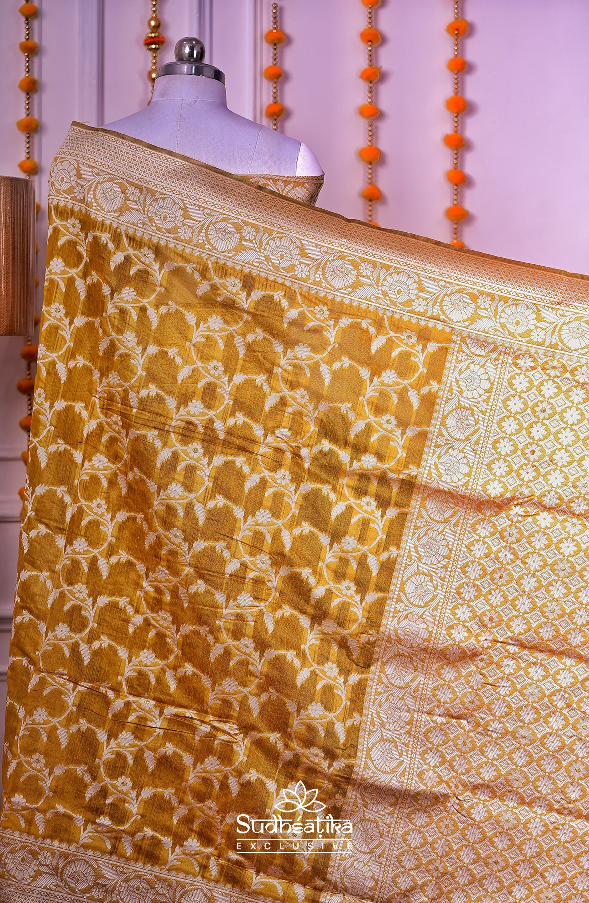 Mustard Cotton Saree Lightweight