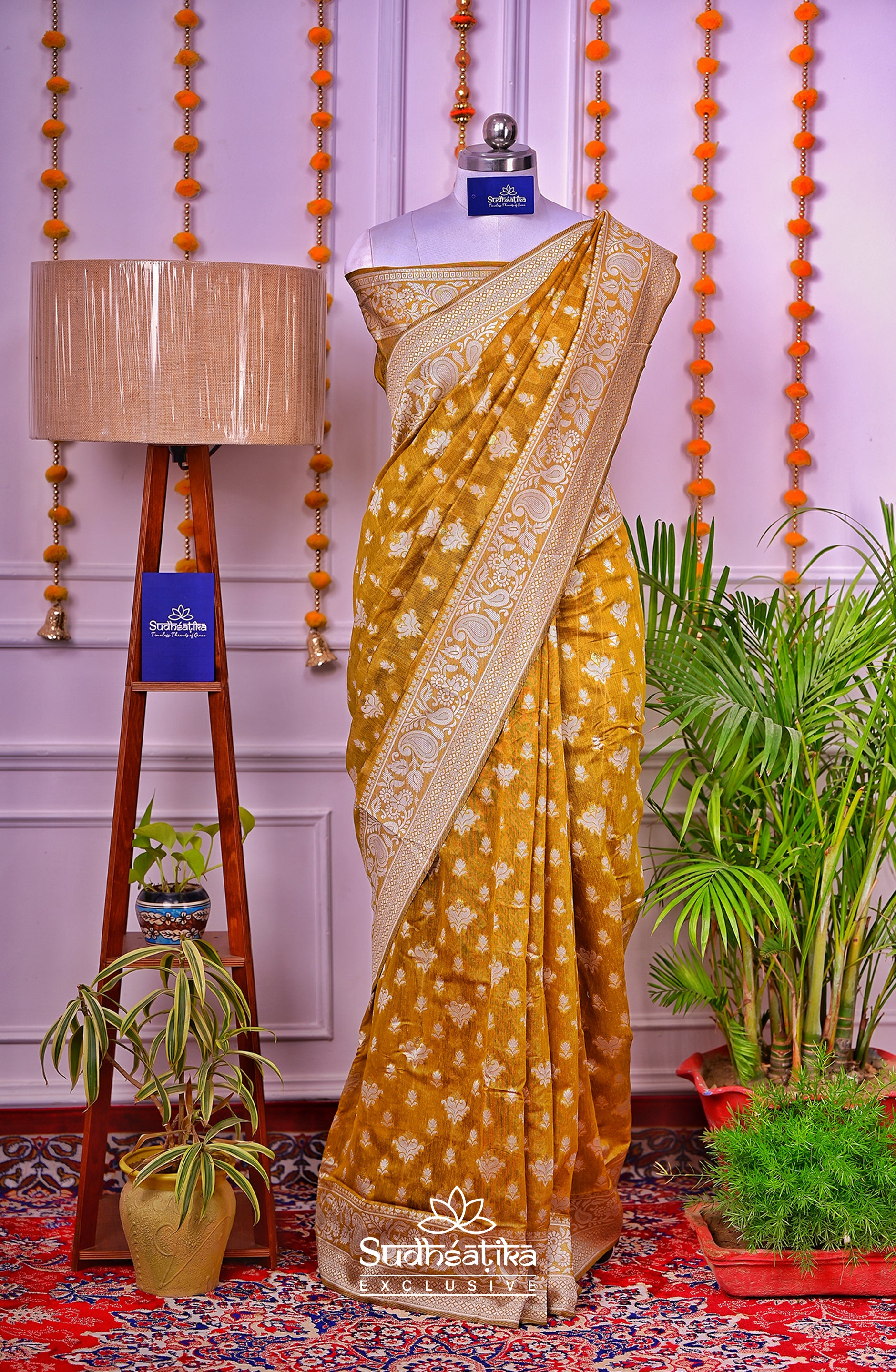Mustard Cotton Saree Lightweight