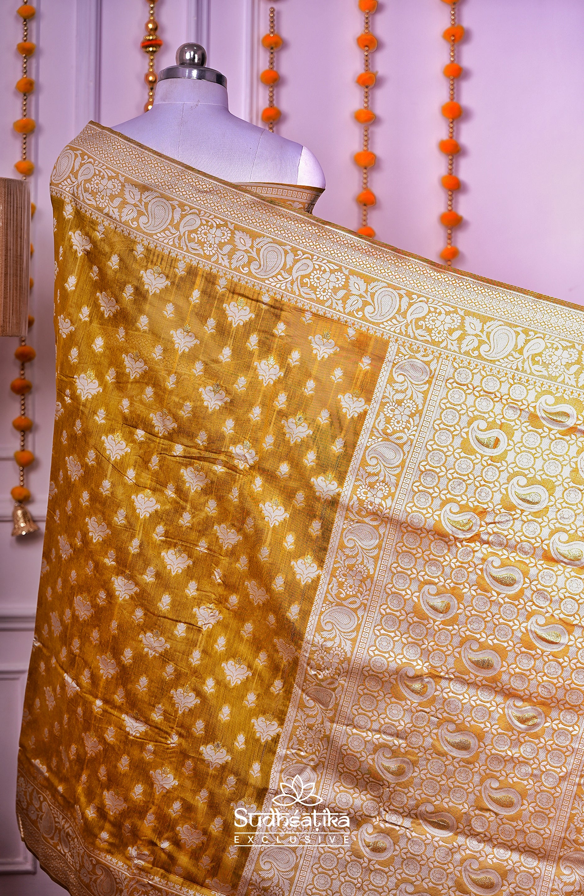Mustard Cotton Saree Lightweight