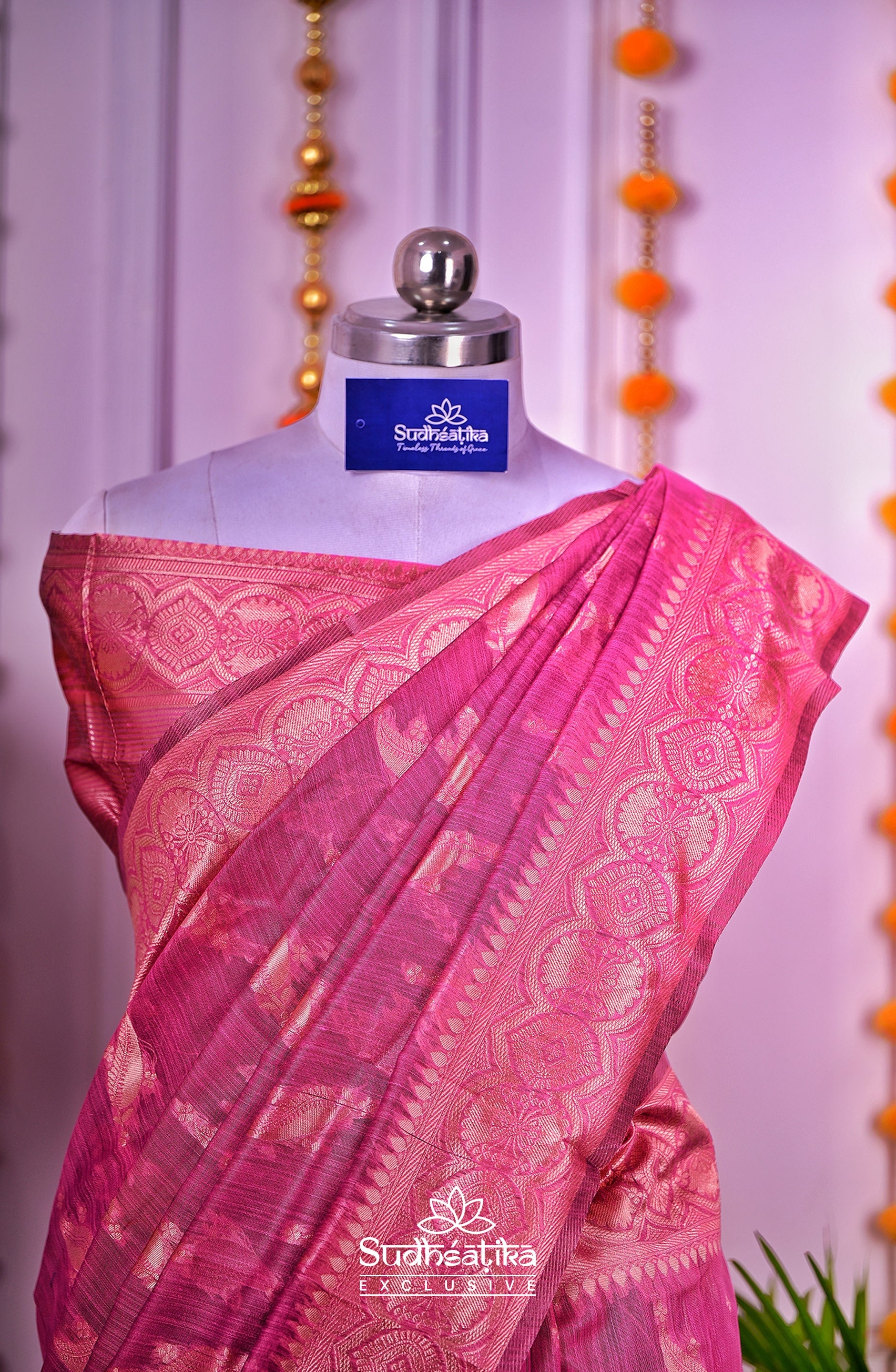 Wine Linen Silk Saree Lightweight