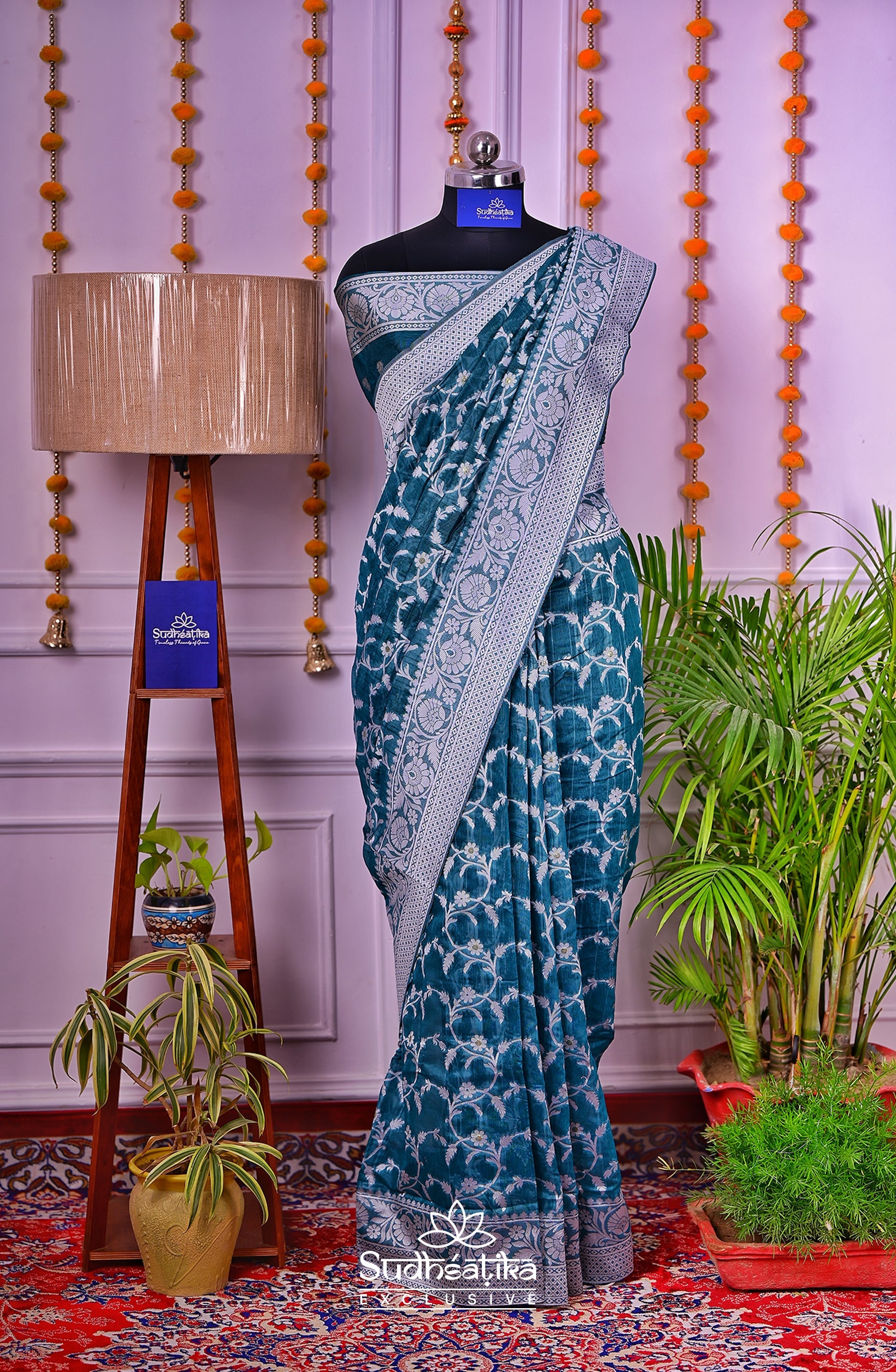 Rama Green Cotton Saree Lightweight
