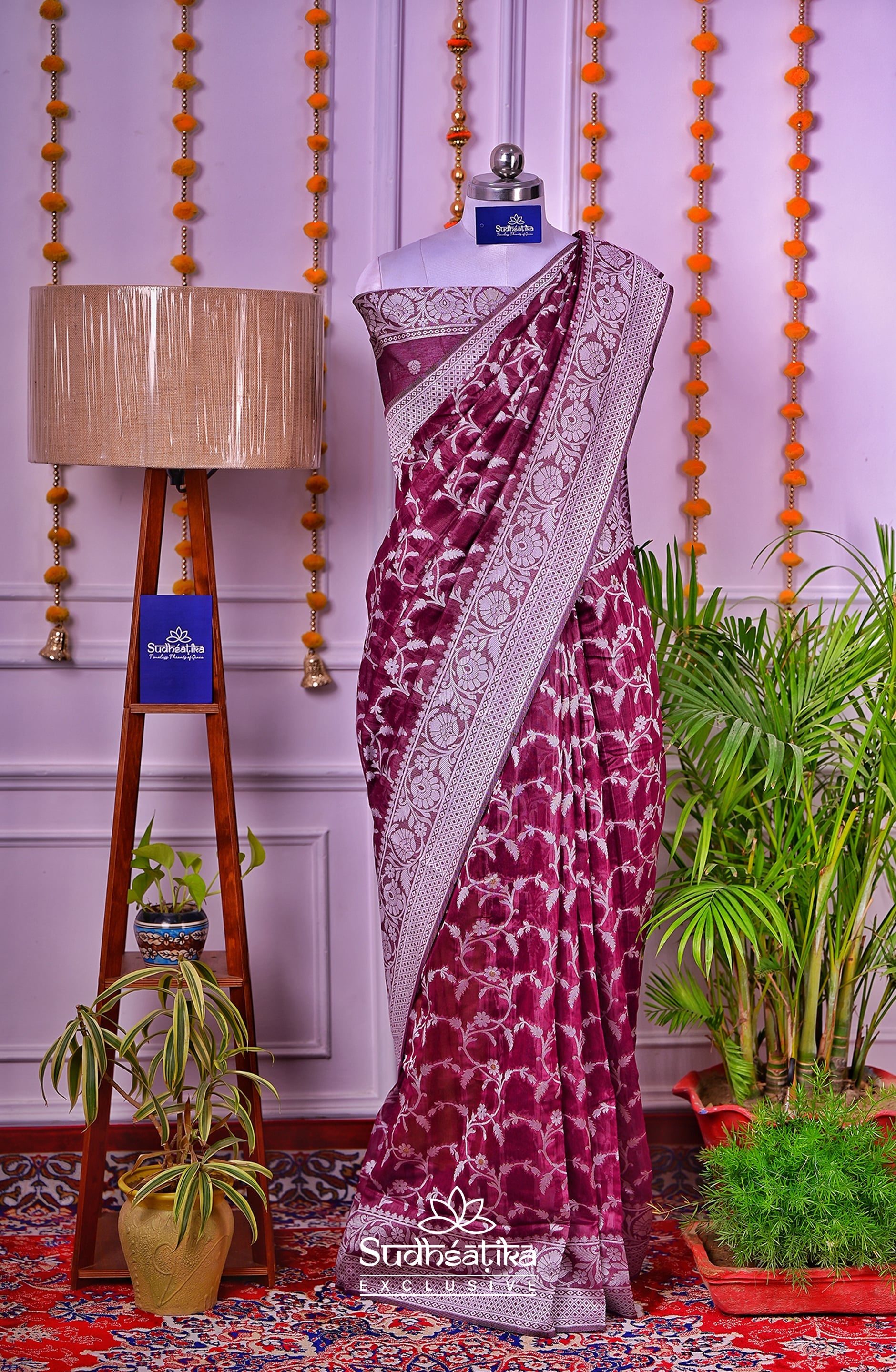 Burgandi Cotton Saree Lightweight