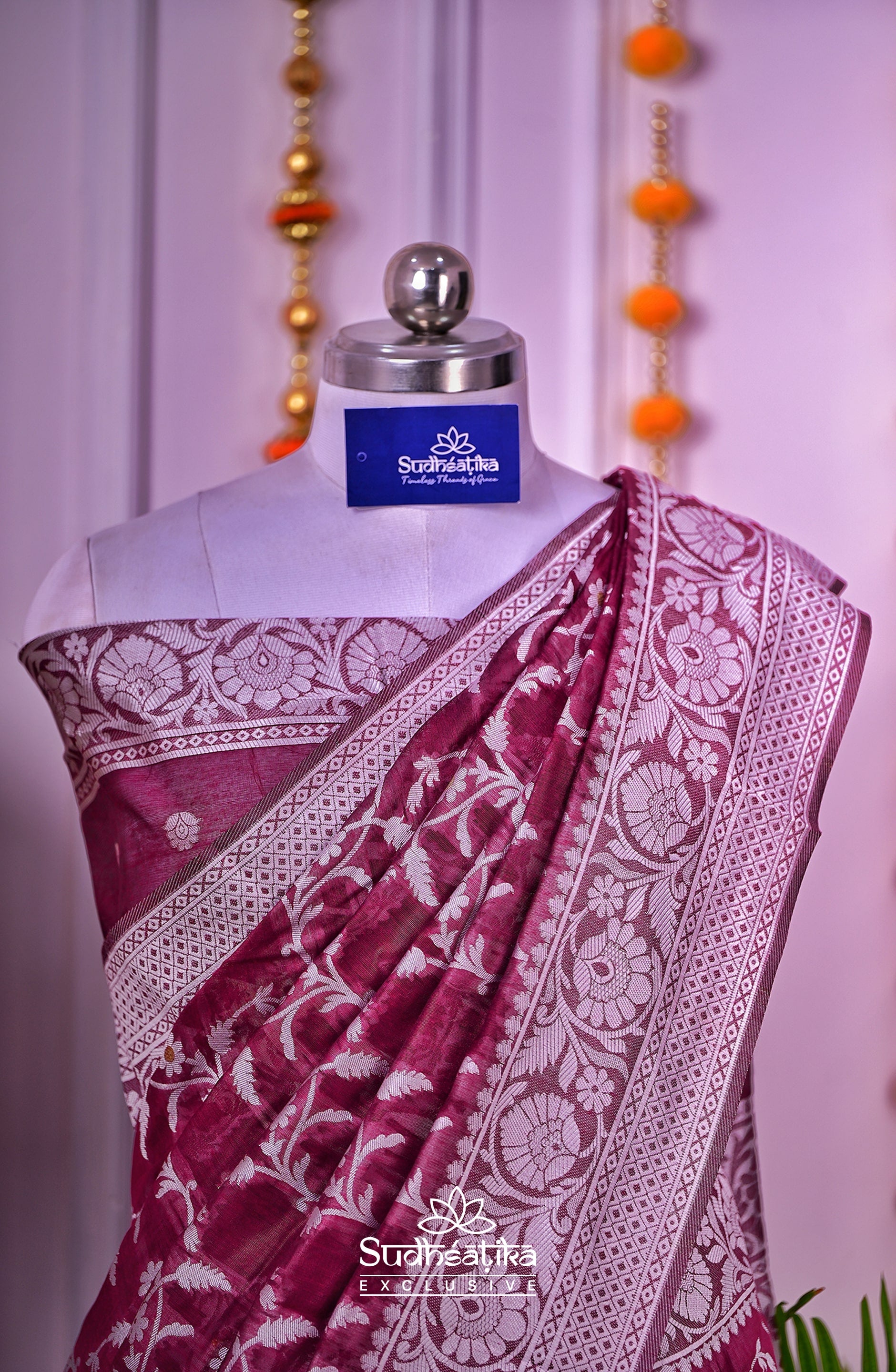 Burgandi Cotton Saree Lightweight