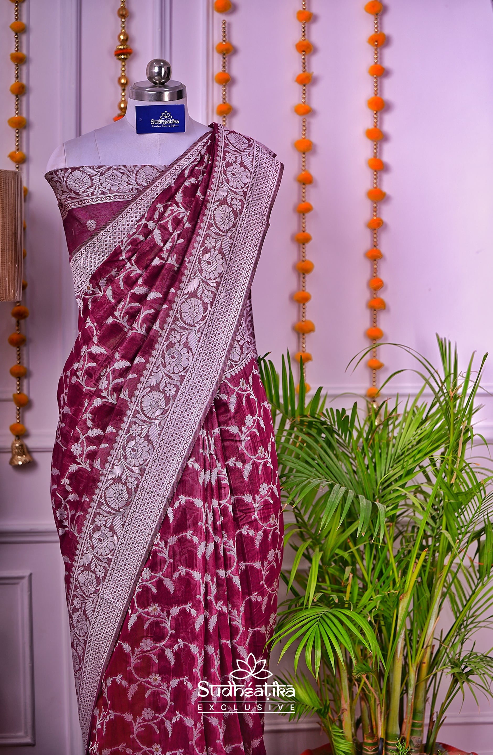 Burgandi Cotton Saree Lightweight