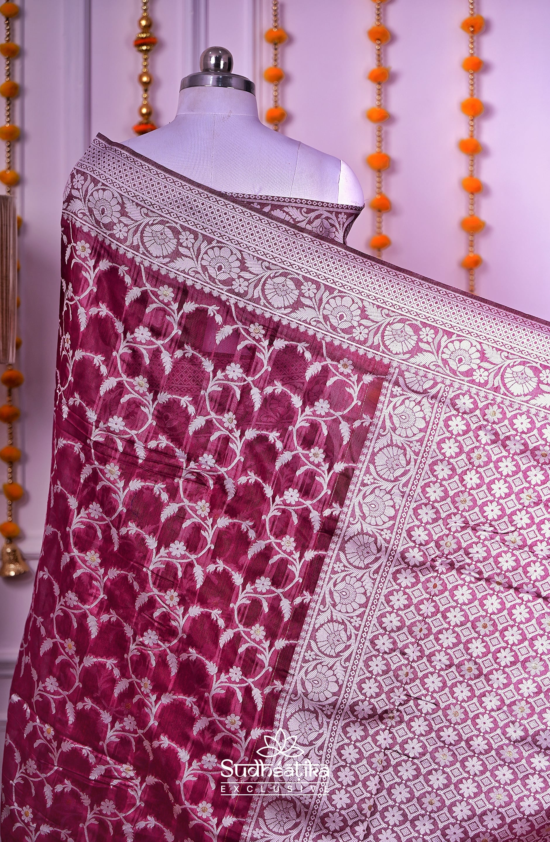 Burgandi Cotton Saree Lightweight