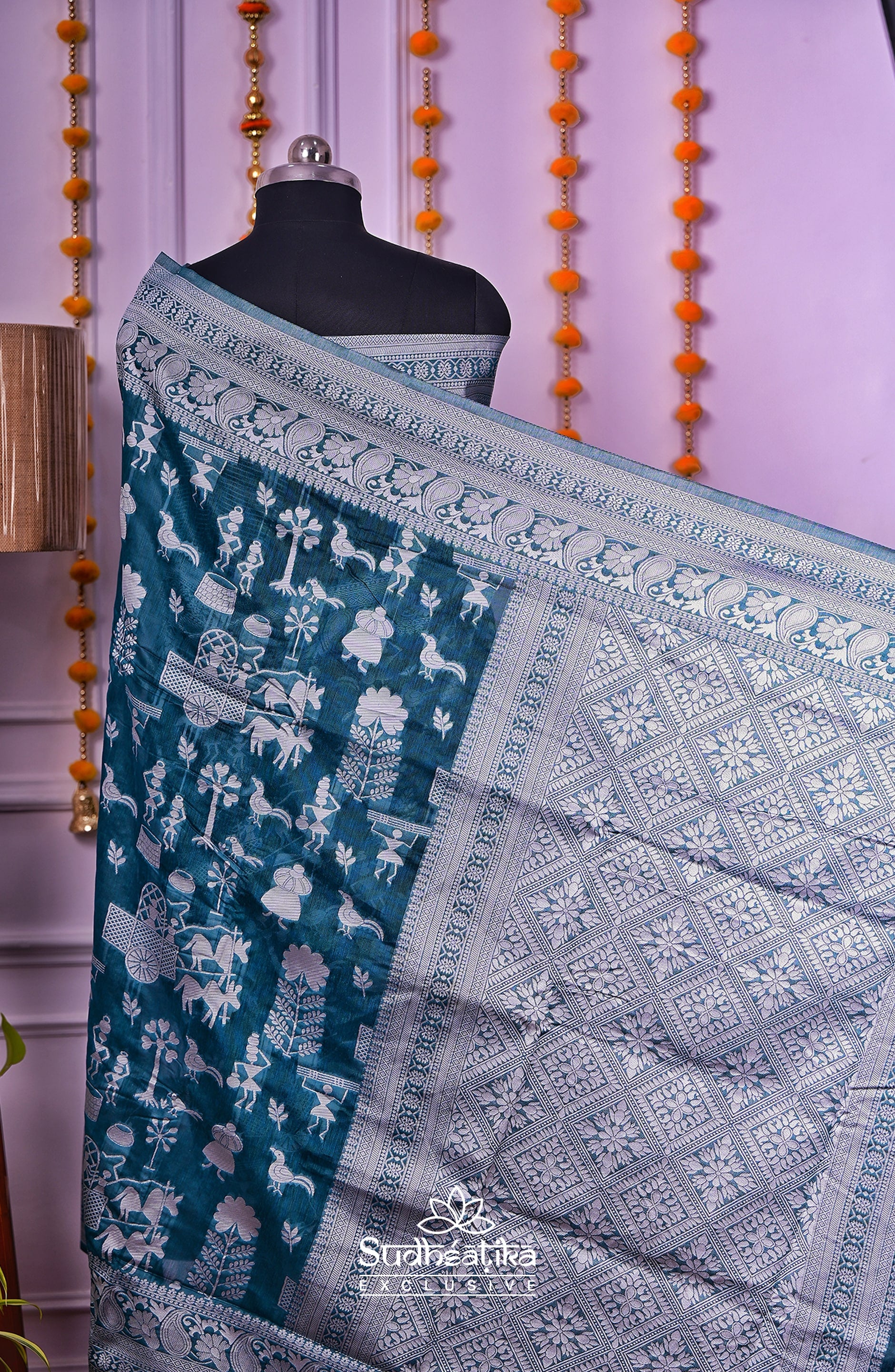 Rama Green Cotton Saree Lightweight