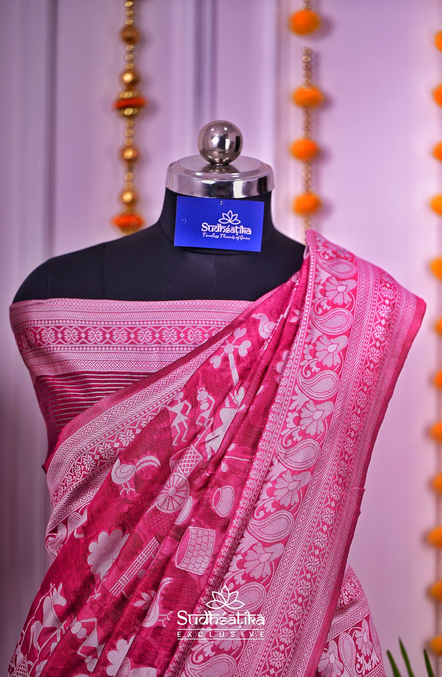 Marron Cotton Saree Lightweight