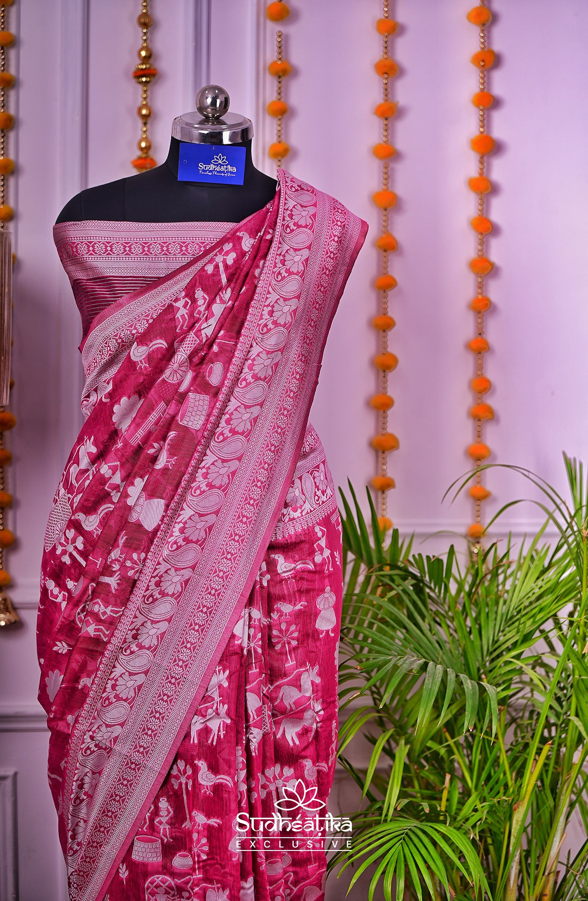 Marron Cotton Saree Lightweight