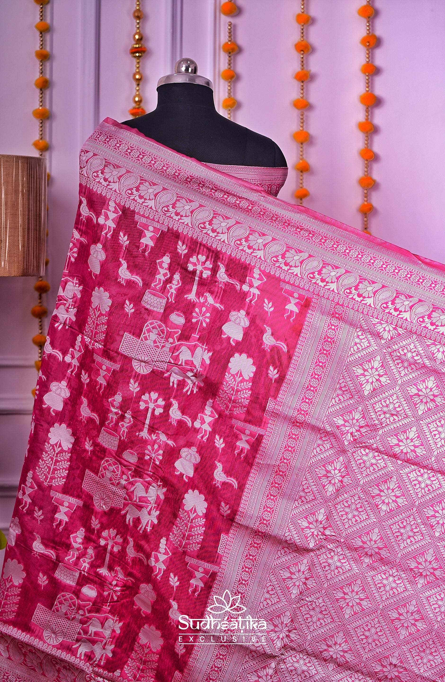 Marron Cotton Saree Lightweight