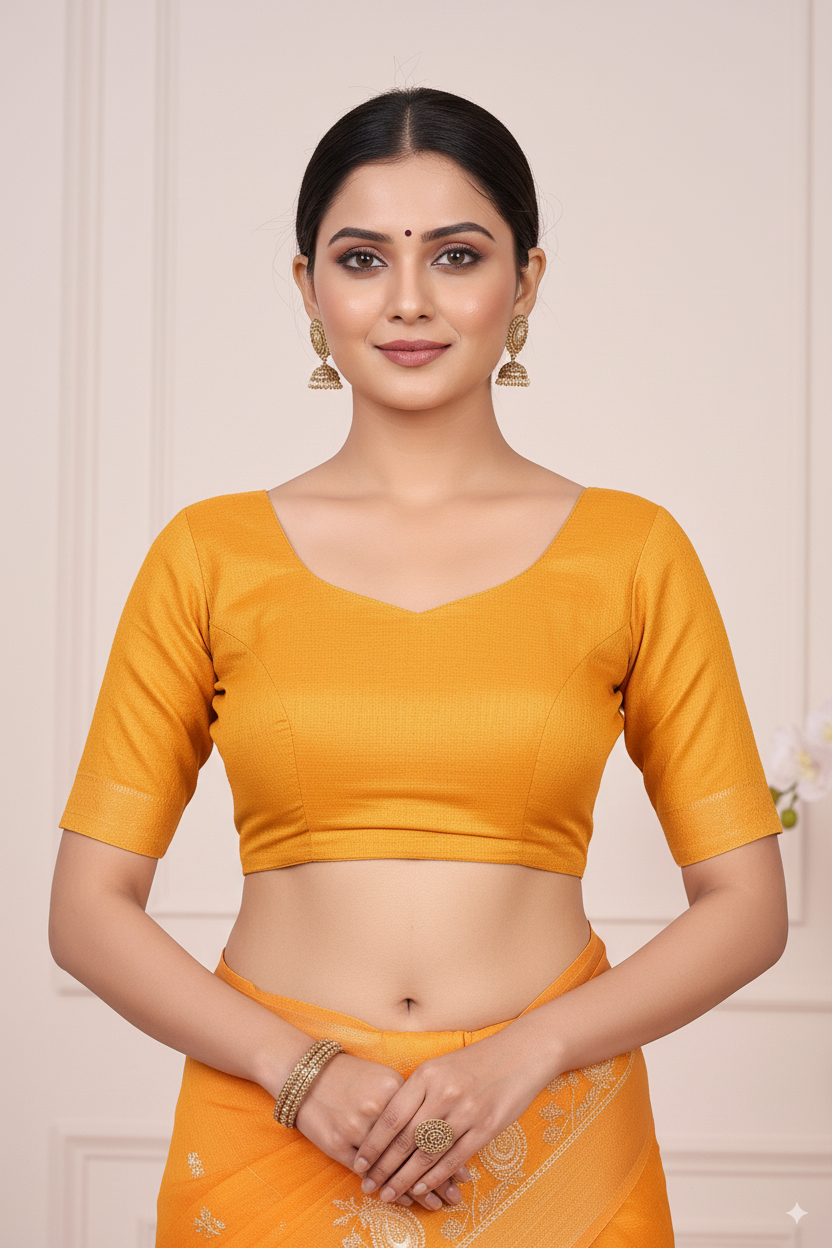 Yellow Gadhwal Cotton Lightweight Saree
