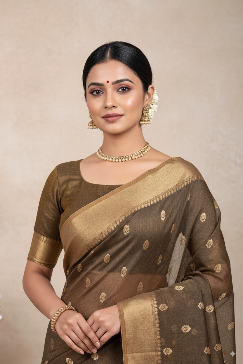 Sage Green Gadwal Cotton Lightweight Saree