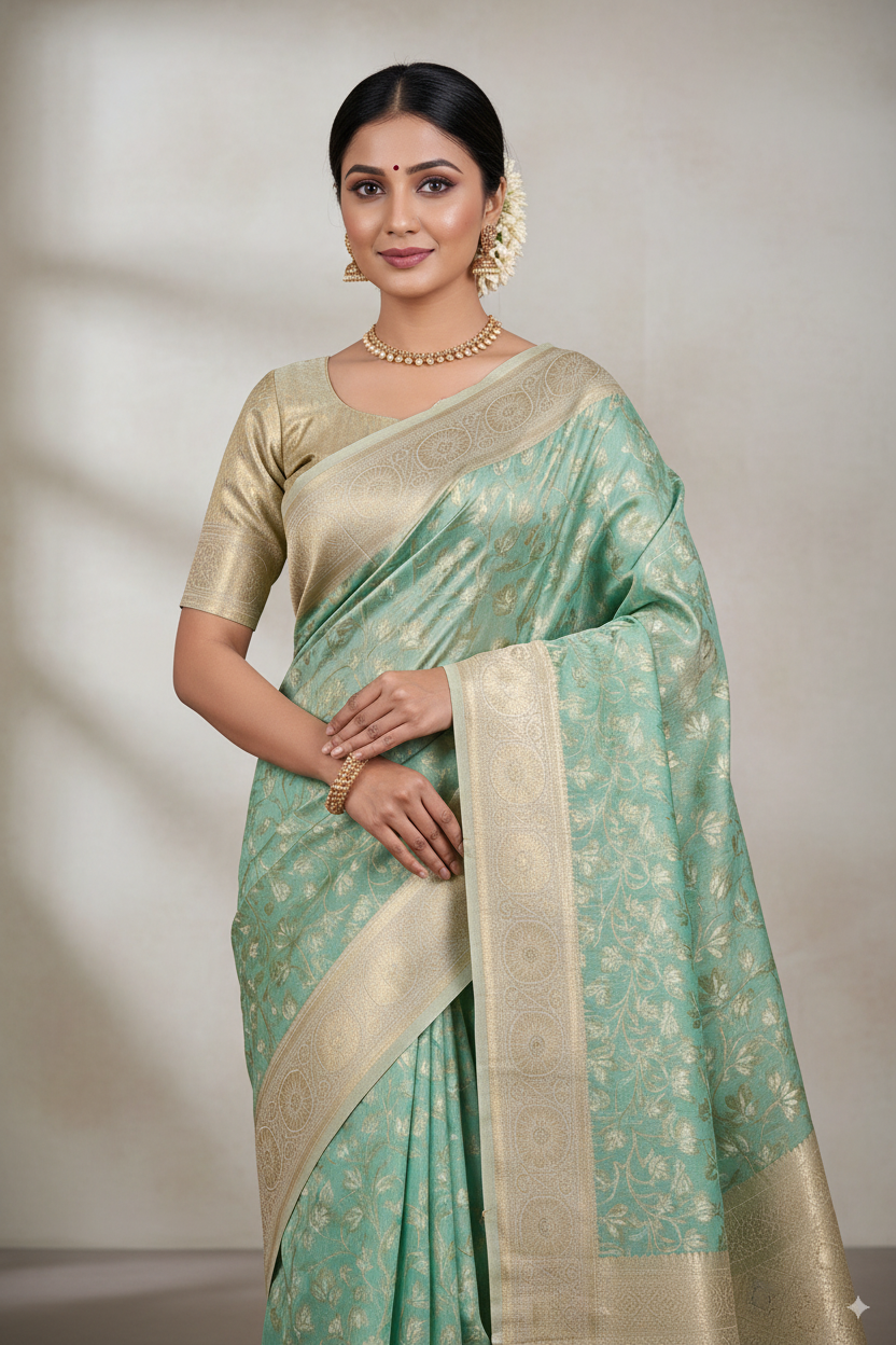 Sea Green Cotton Silk Lightweight