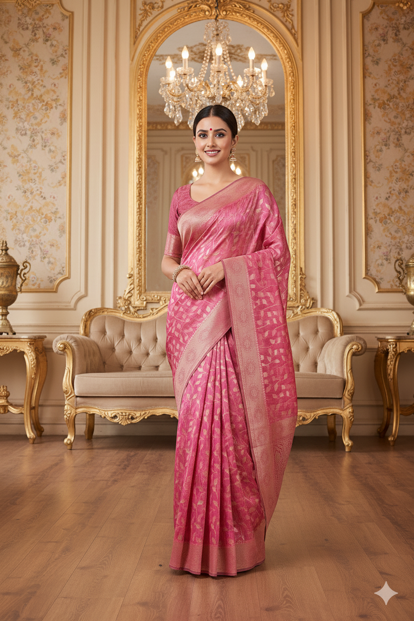 Wine Linen Silk Saree Lightweight