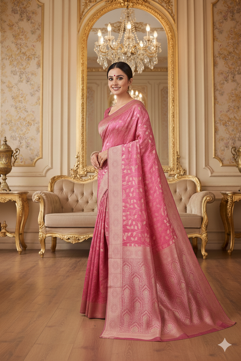 Wine Linen Silk Saree Lightweight